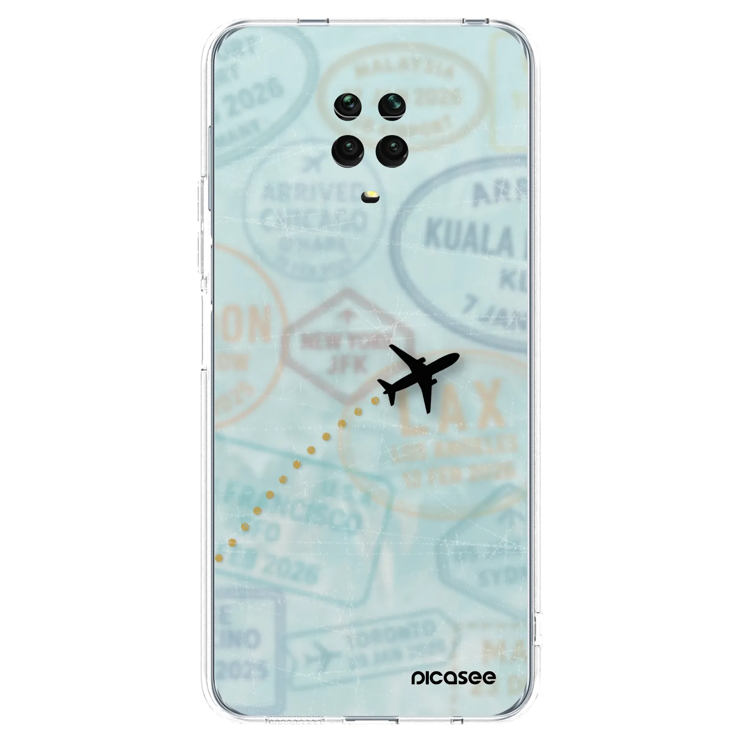 Picasee silikonski prozorni ovitek za Xiaomi Redmi Note 9S - FLIGHT PATH