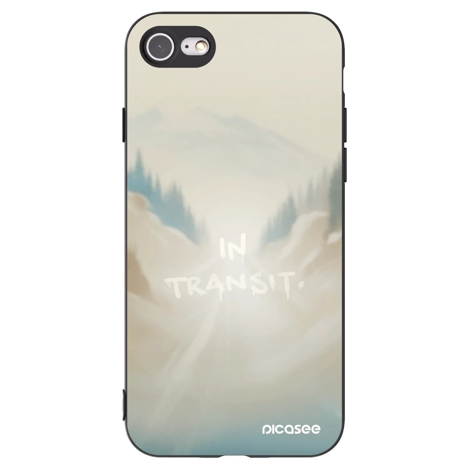 Picasee silikonski črni ovitek za Apple iPhone 7 - IN TRANSIT