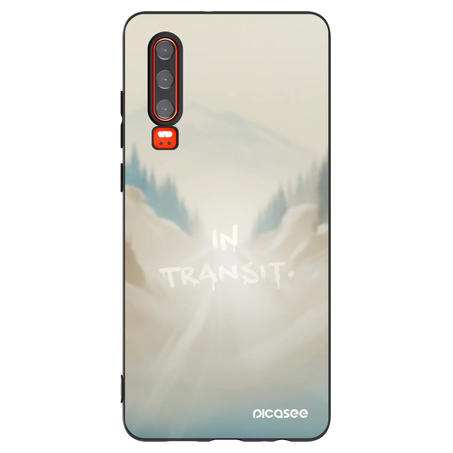 Picasee silikonski črni ovitek za Huawei P30 - IN TRANSIT