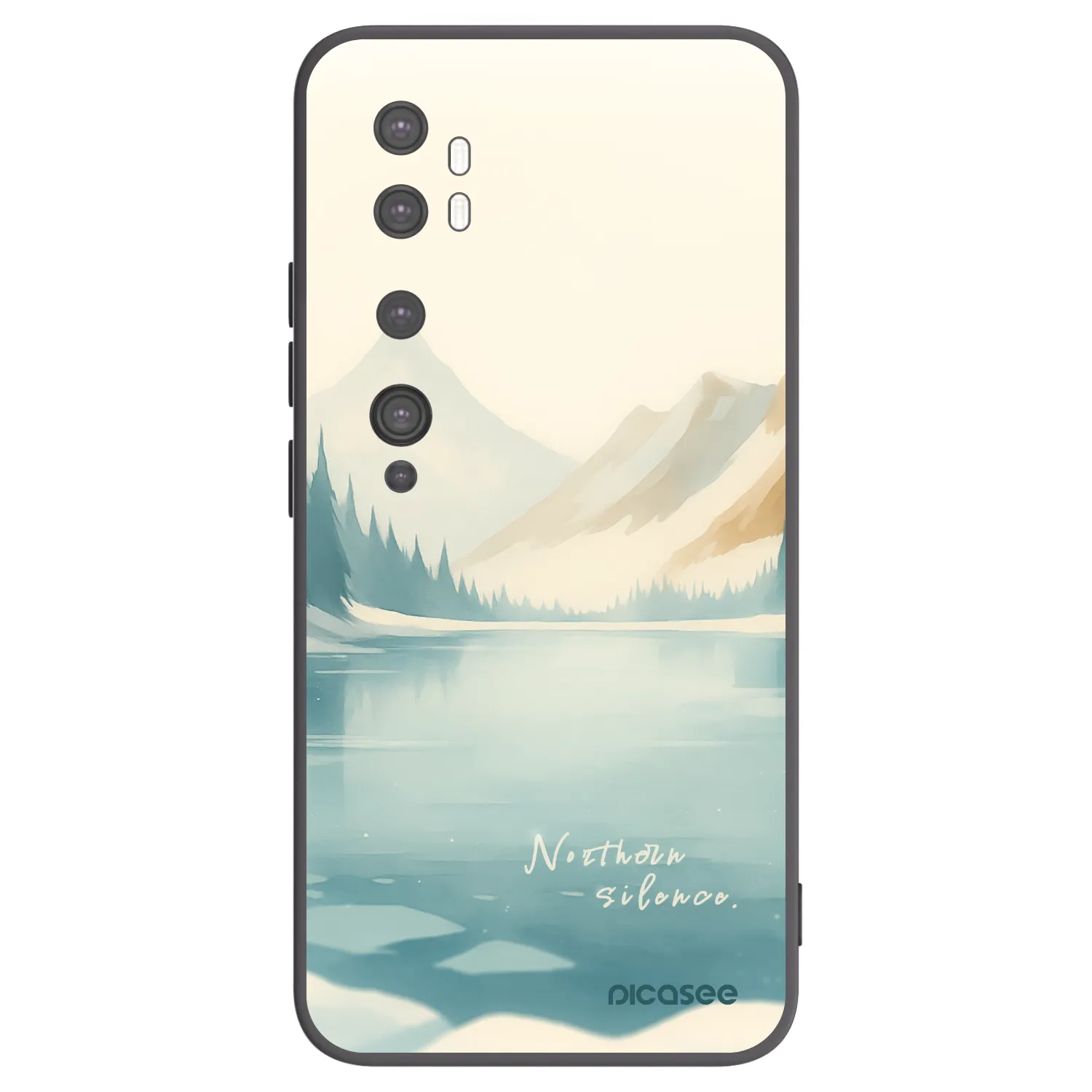 Picasee silikonski črni ovitek za Xiaomi Mi Note 10 (Pro) - NOTHERN SILENCE