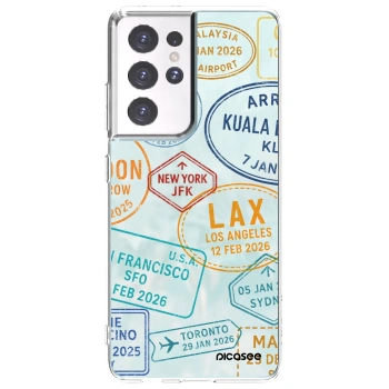 Picasee silikonski prozorni ovitek za Samsung Galaxy S21 Ultra 5G G998B - PASSPORT EDITION