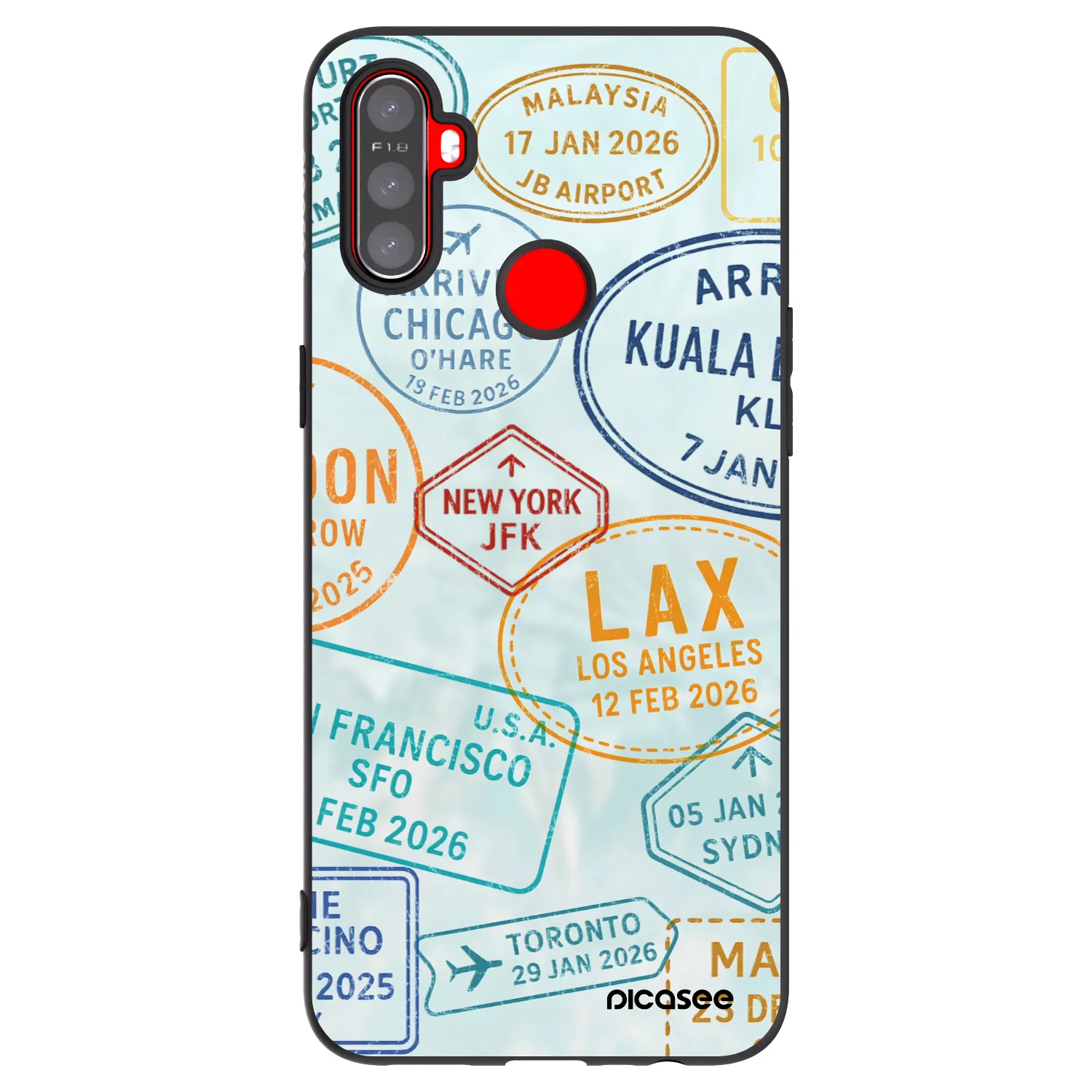 Picasee silikonski črni ovitek za Realme C3 - PASSPORT EDITION