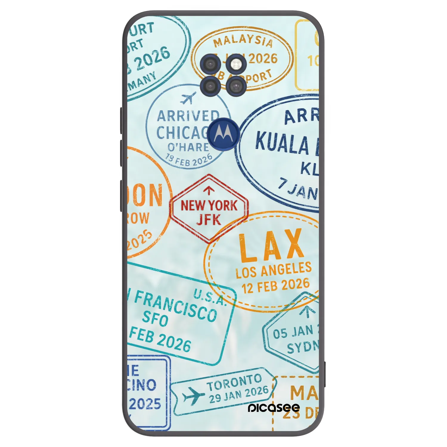 Picasee silikonski črni ovitek za Motorola Moto G9 Play - PASSPORT EDITION