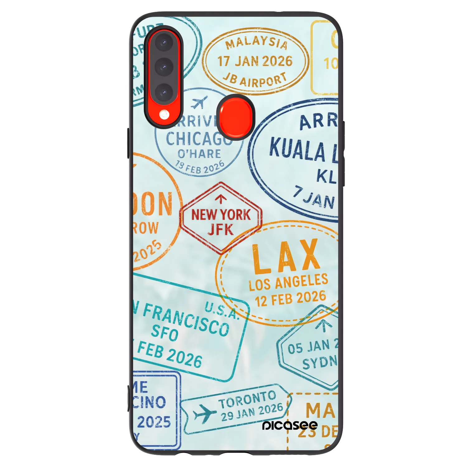Picasee silikonski črni ovitek za Samsung Galaxy A20s - PASSPORT EDITION