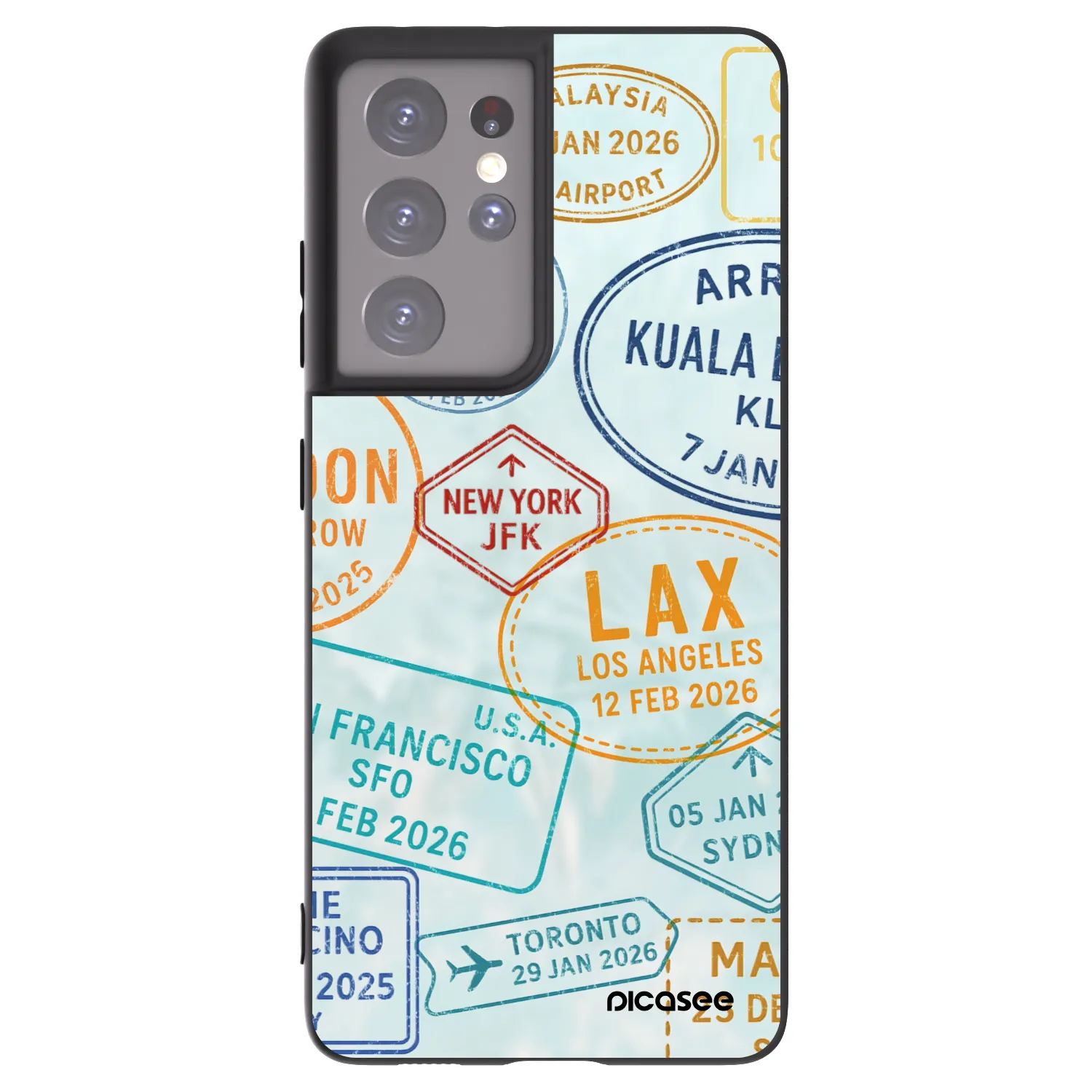 Picasee silikonski črni ovitek za Samsung Galaxy S21 Ultra 5G G998B - PASSPORT EDITION