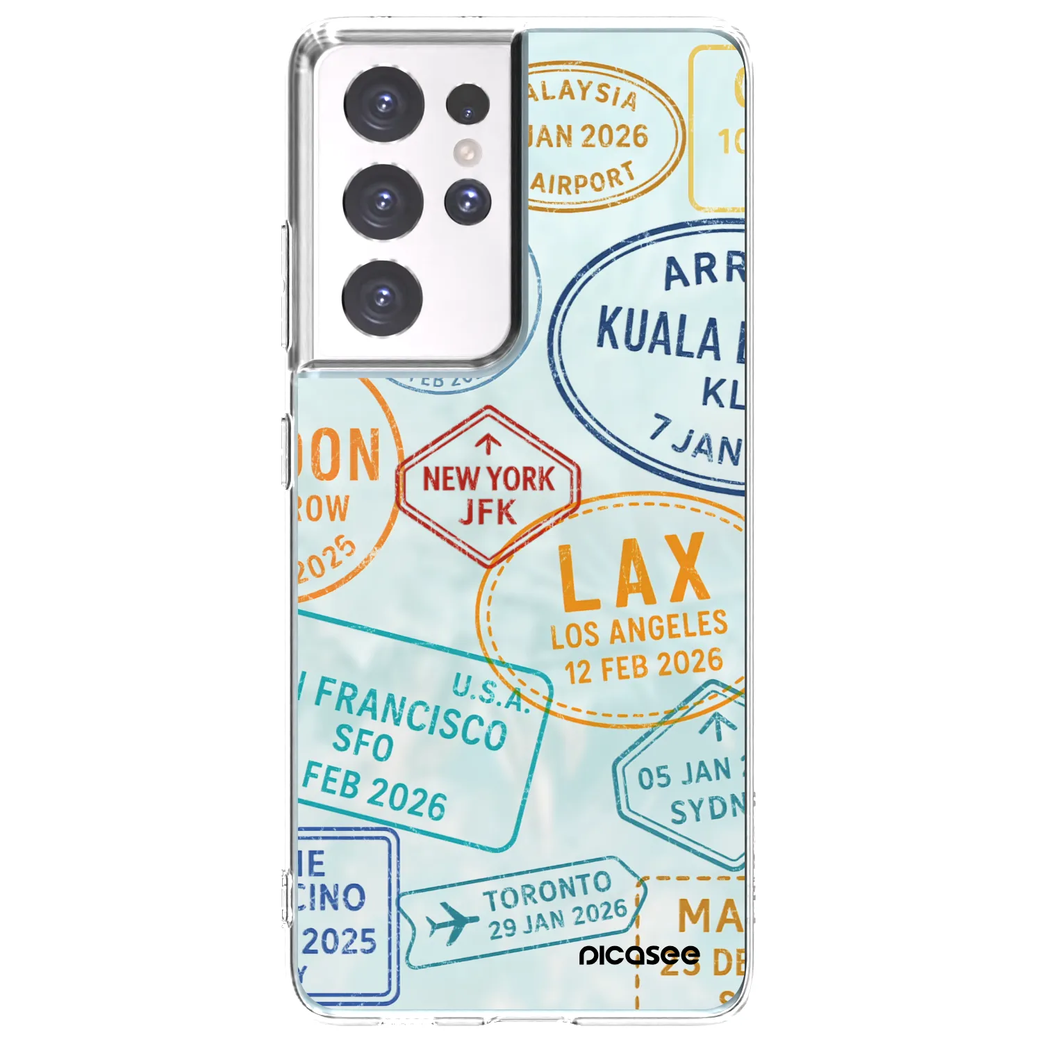 Picasee silikonski prozorni ovitek za Samsung Galaxy S21 Ultra 5G G998B - PASSPORT EDITION