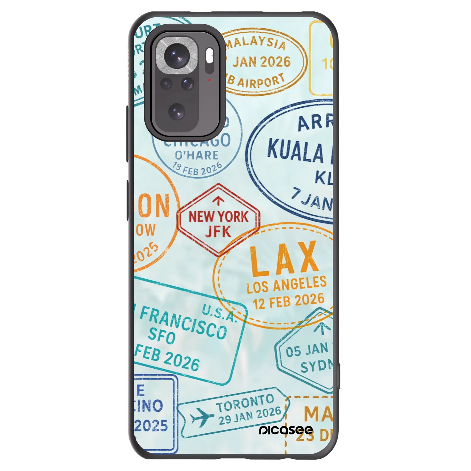 Picasee silikonski črni ovitek za Xiaomi Redmi Note 10S - PASSPORT EDITION