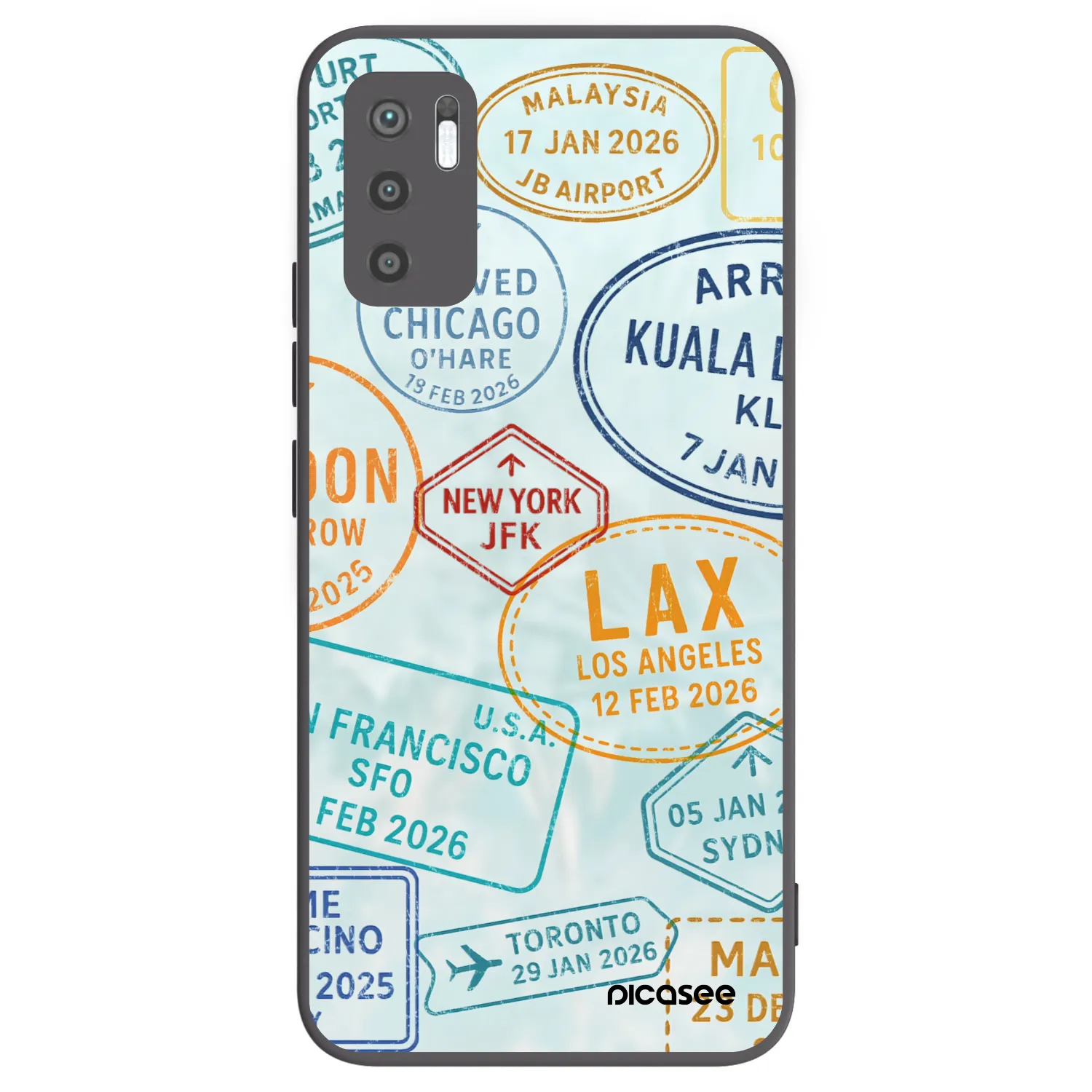 Picasee silikonski črni ovitek za Xiaomi Redmi Note 10 5G - PASSPORT EDITION