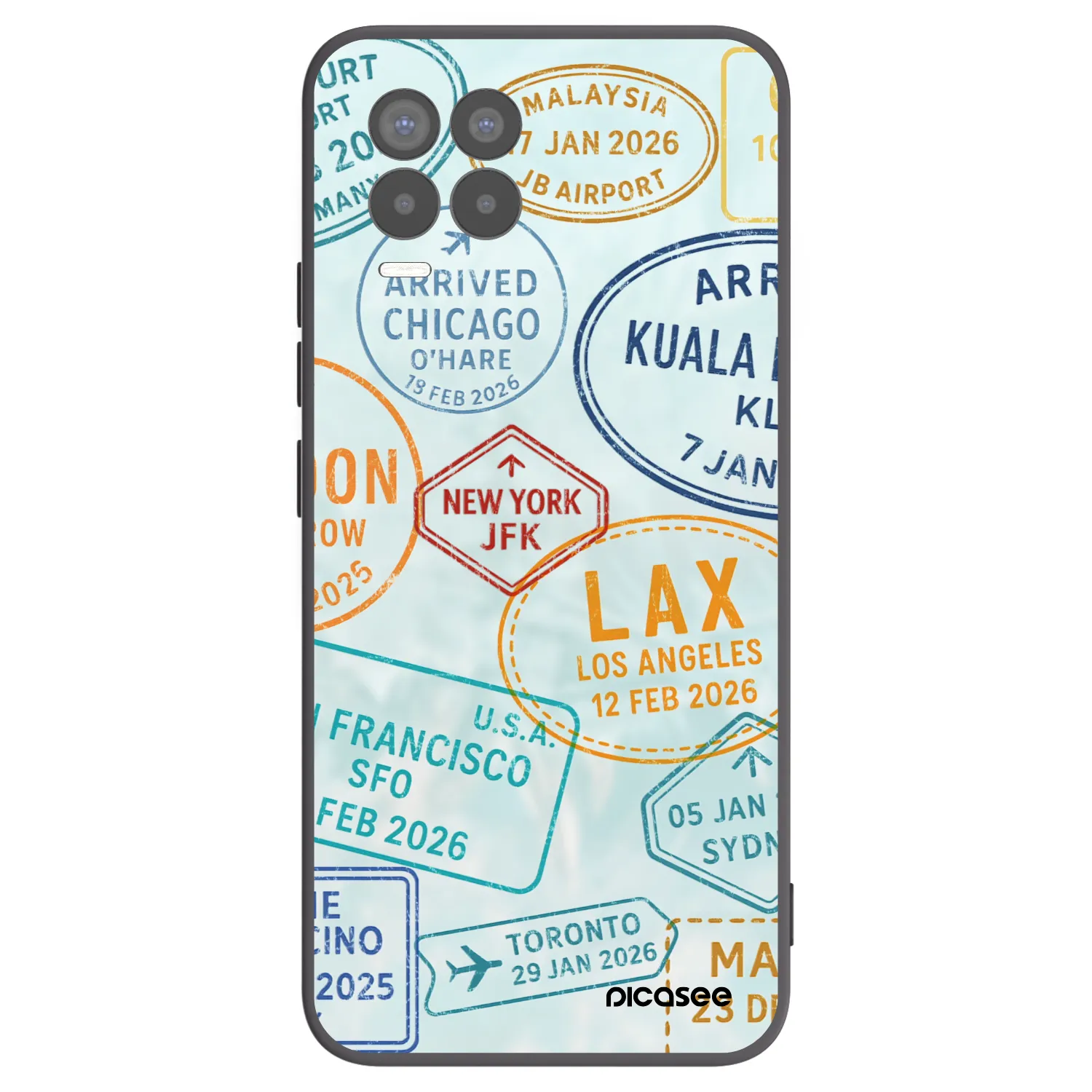 Picasee silikonski črni ovitek za Realme 8 Pro - PASSPORT EDITION