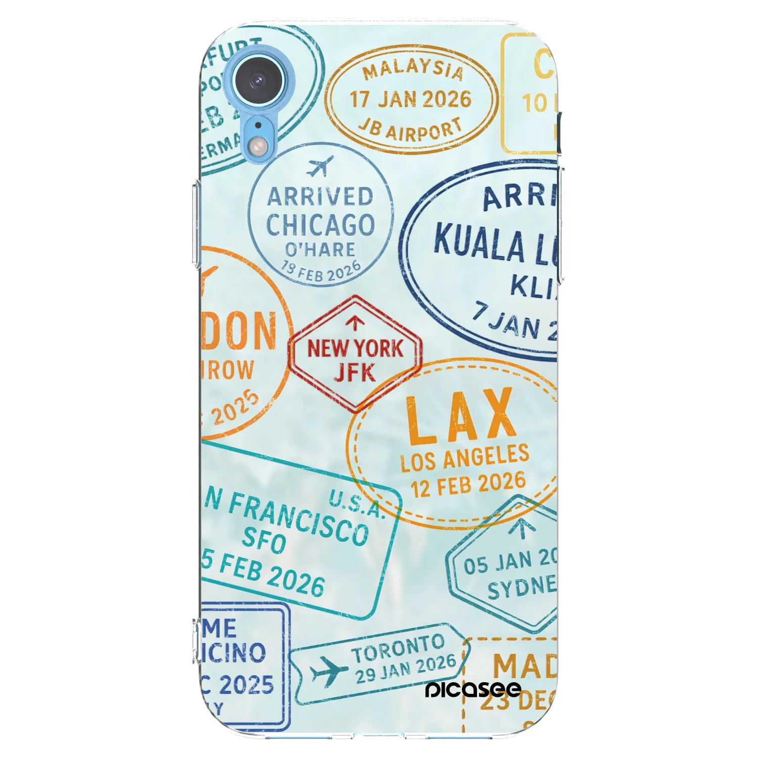 Picasee silikonski prozorni ovitek za Apple iPhone XR - PASSPORT EDITION