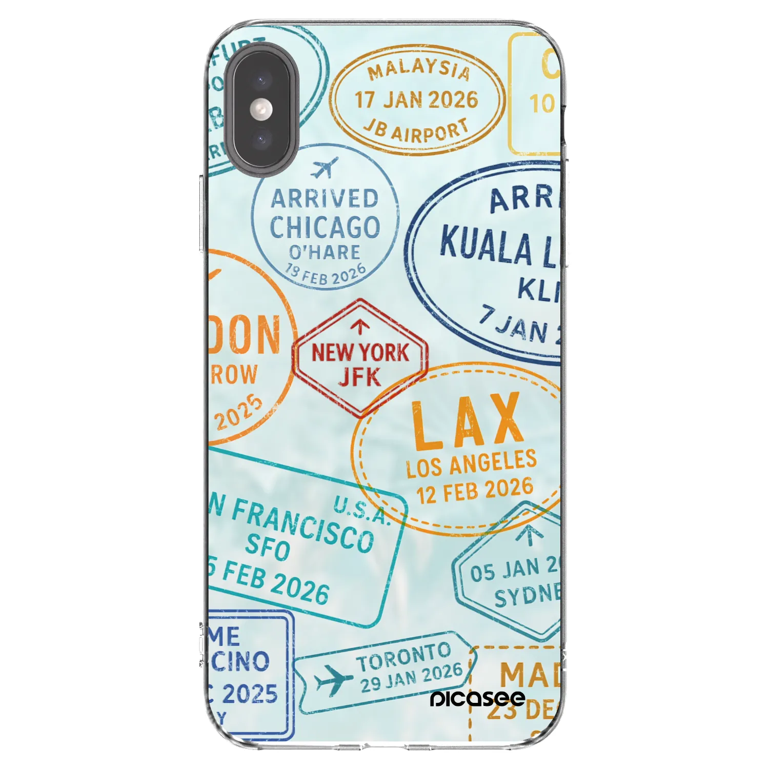Picasee silikonski prozorni ovitek za Apple iPhone XS Max - PASSPORT EDITION