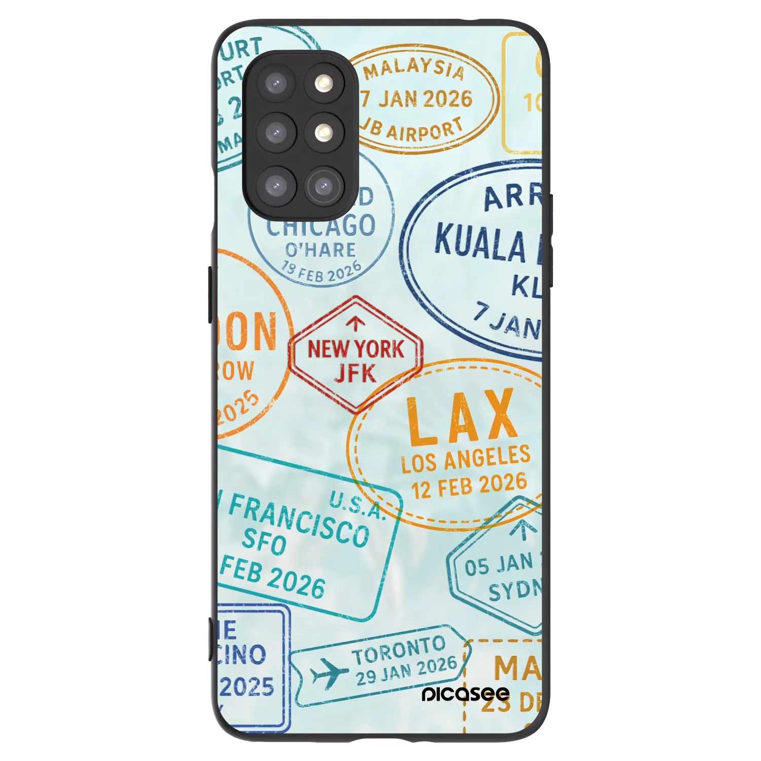 Picasee silikonski črni ovitek za OnePlus 8T - PASSPORT EDITION