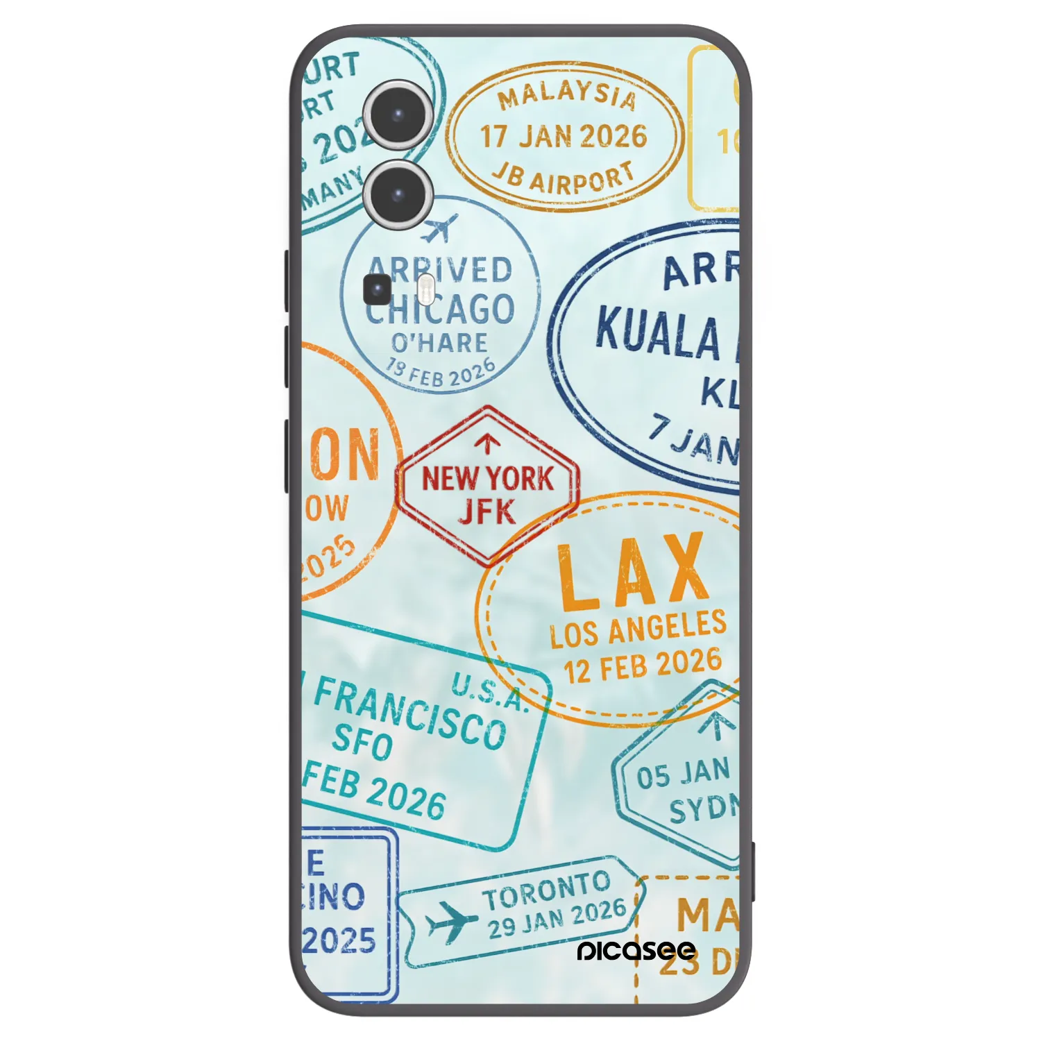 Picasee silikonski črni ovitek za Vivo Y72 5G - PASSPORT EDITION