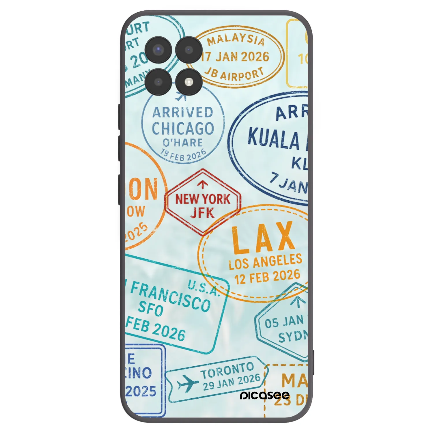Picasee silikonski črni ovitek za Realme 8i - PASSPORT EDITION