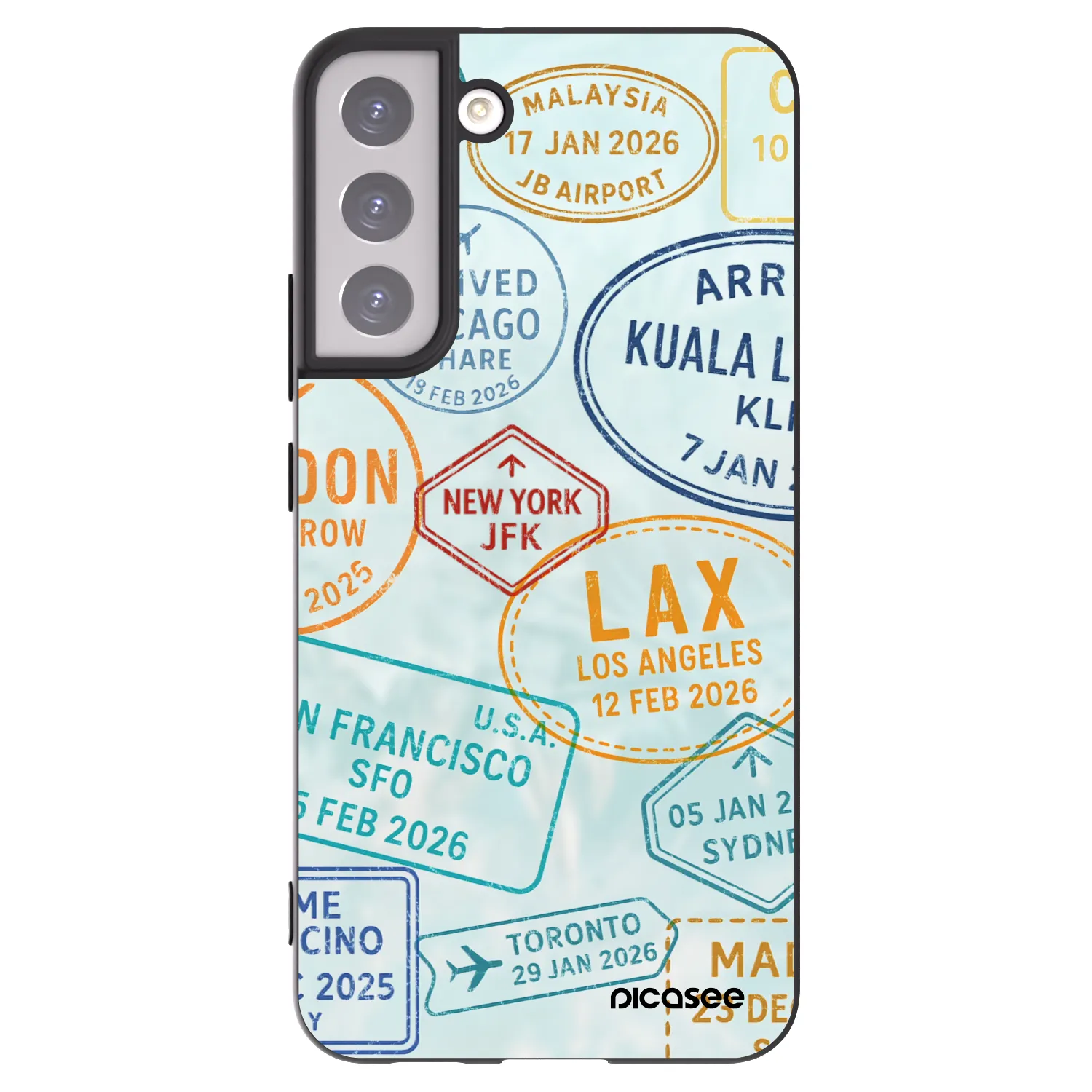 Picasee silikonski črni ovitek za Samsung Galaxy S22+ 5G - PASSPORT EDITION