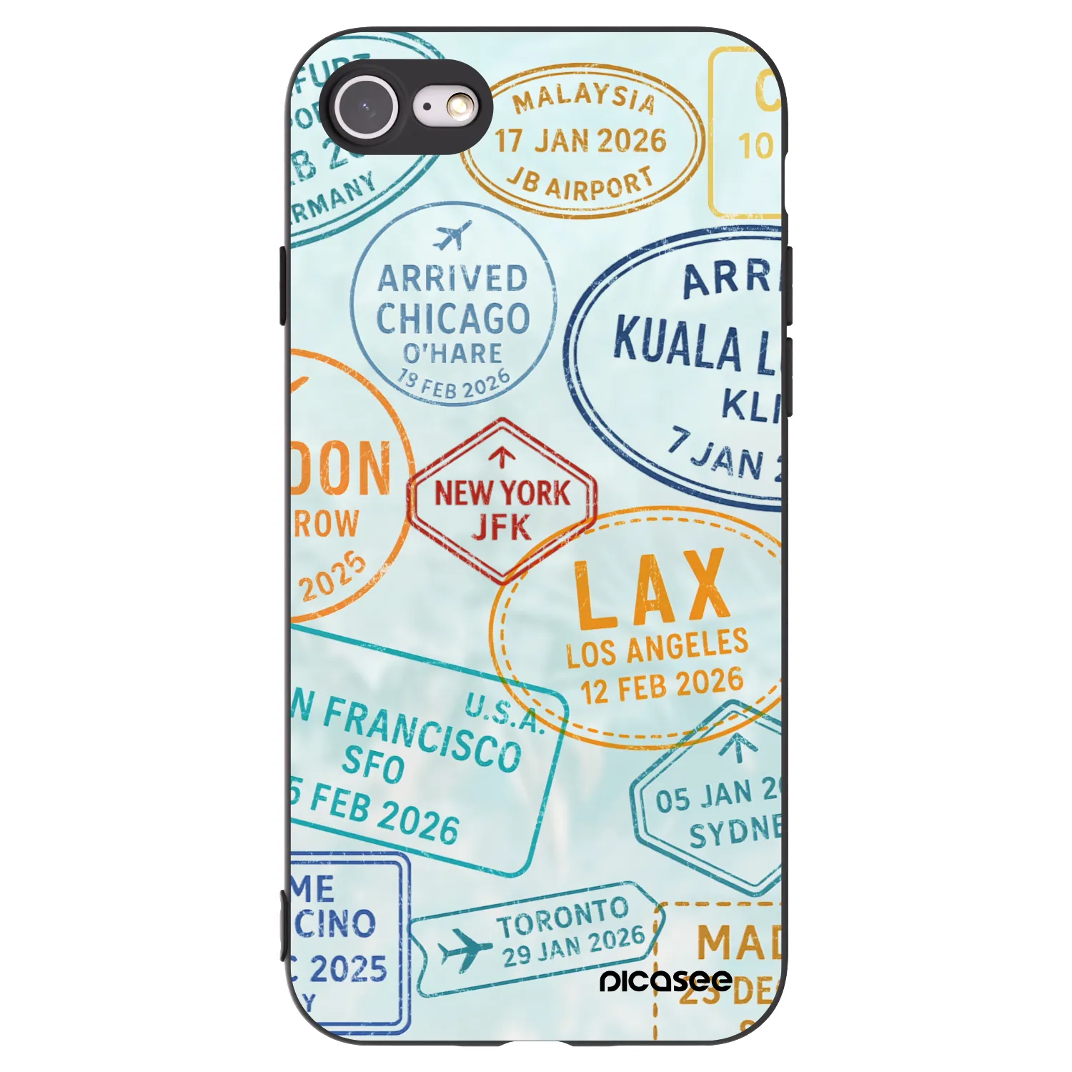 Picasee silikonski črni ovitek za Apple iPhone SE 2022 - PASSPORT EDITION