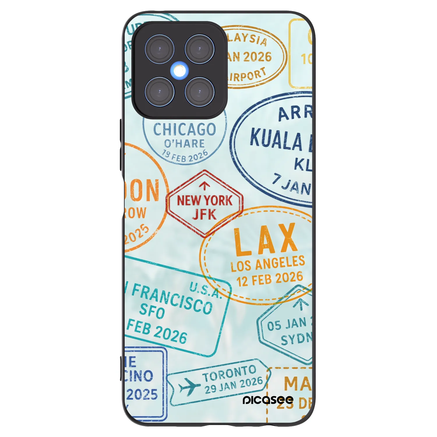 Picasee silikonski črni ovitek za Honor X8 4G - PASSPORT EDITION