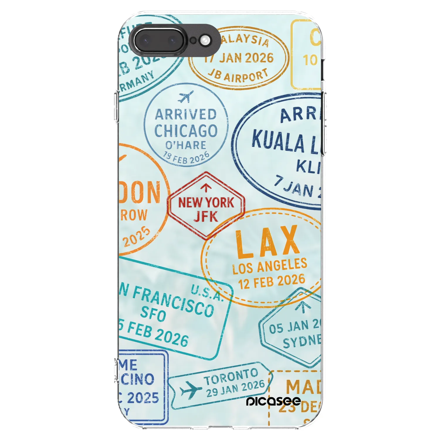 Picasee silikonski prozorni ovitek za Apple iPhone 8 Plus - PASSPORT EDITION