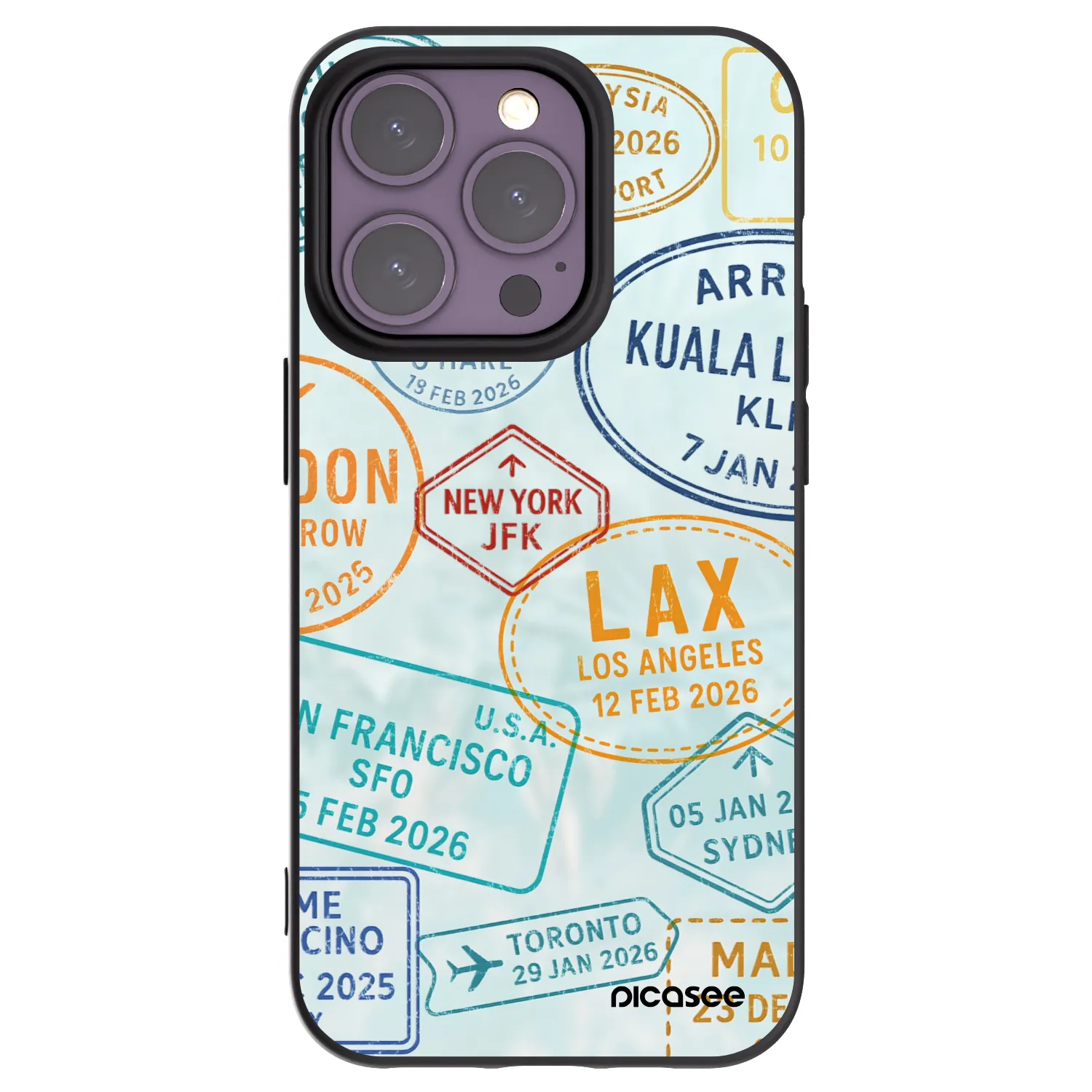 Picasee silikonski črni ovitek za Apple iPhone 14 Pro - PASSPORT EDITION