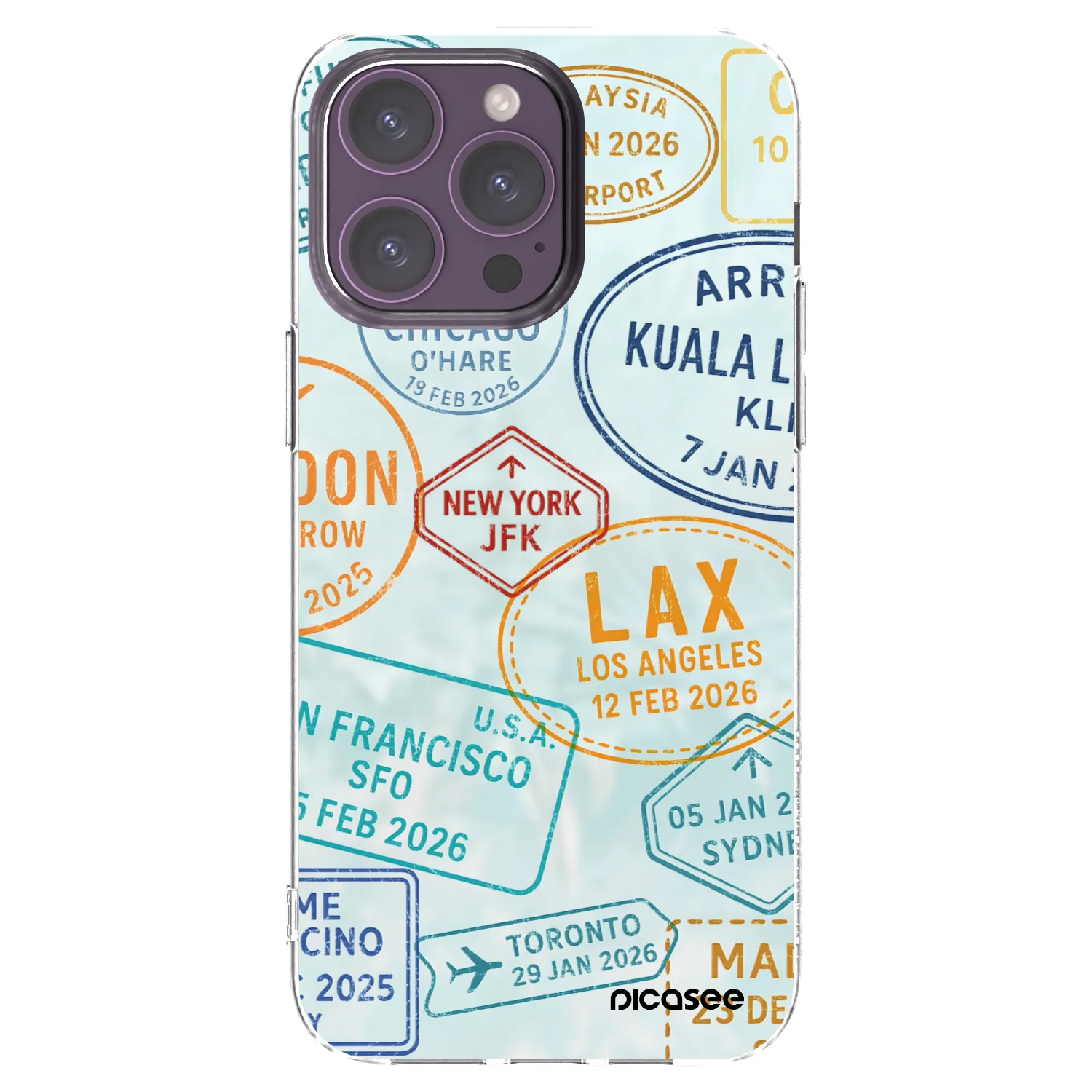 Picasee silikonski prozorni ovitek za Apple iPhone 14 Pro Max - PASSPORT EDITION