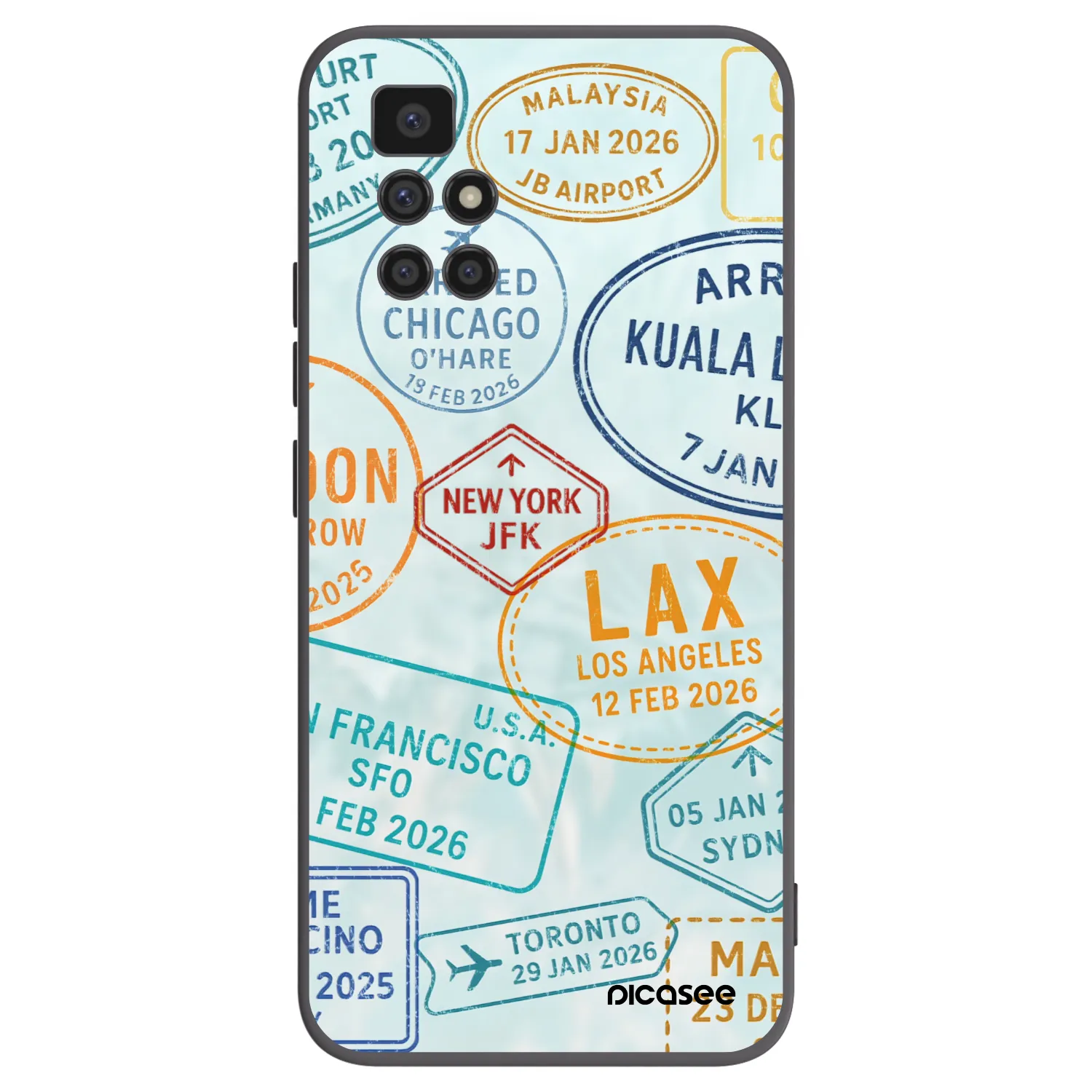 Picasee silikonski črni ovitek za Xiaomi Redmi 10 (2022) - PASSPORT EDITION
