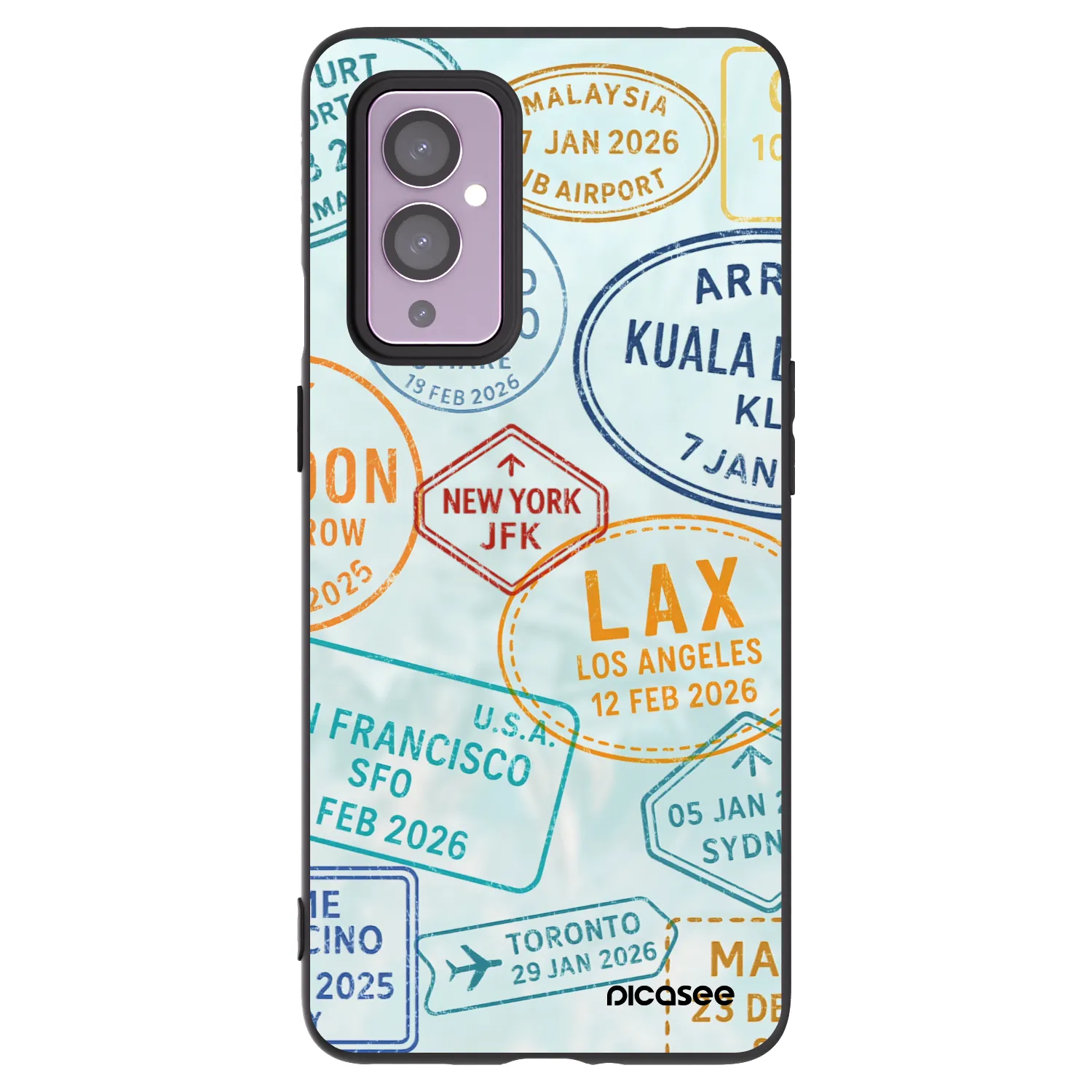 Picasee silikonski črni ovitek za OnePlus 9 - PASSPORT EDITION