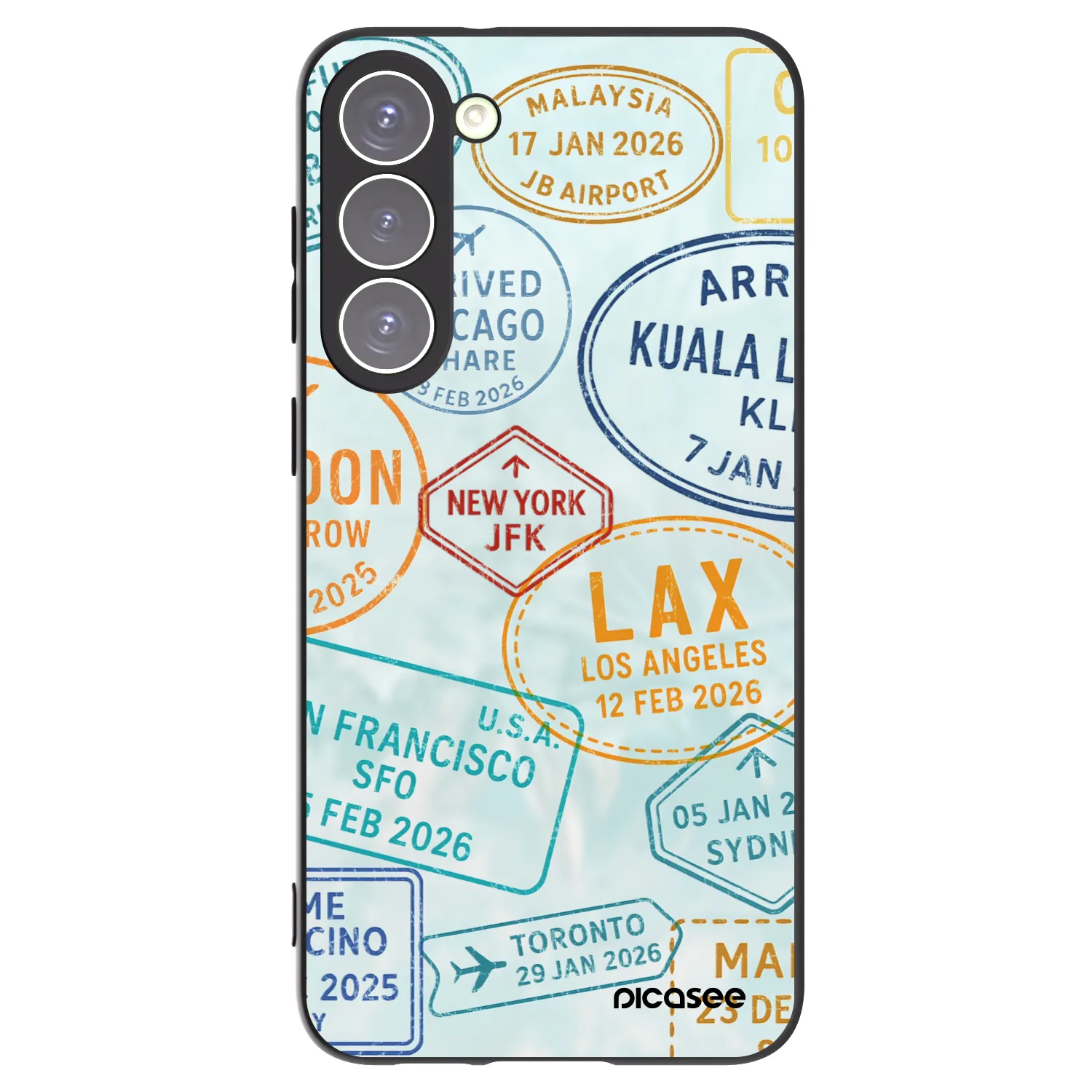 Picasee silikonski črni ovitek za Samsung Galaxy S23+ 5G - PASSPORT EDITION