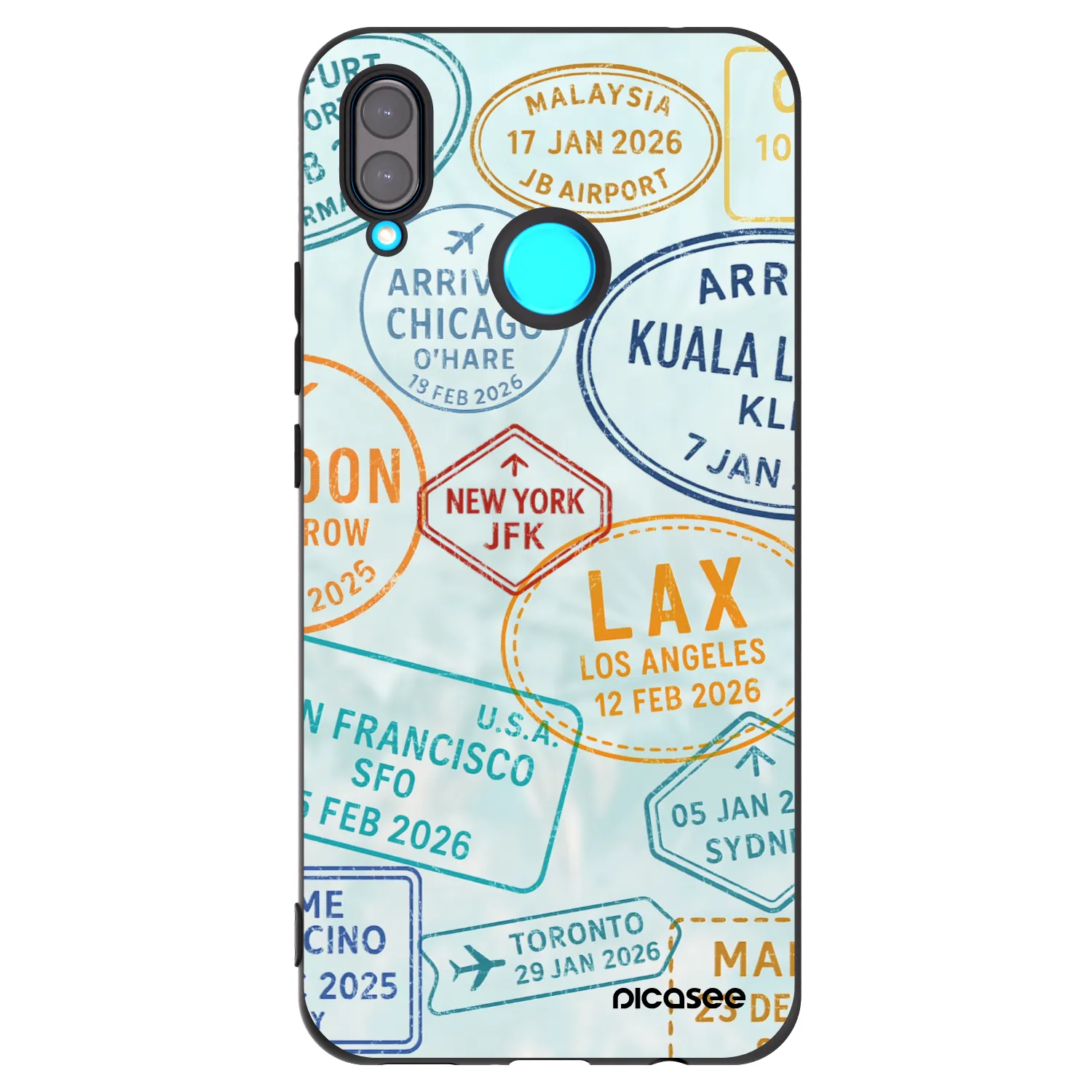 Picasee silikonski črni ovitek za Huawei Nova 3i - PASSPORT EDITION