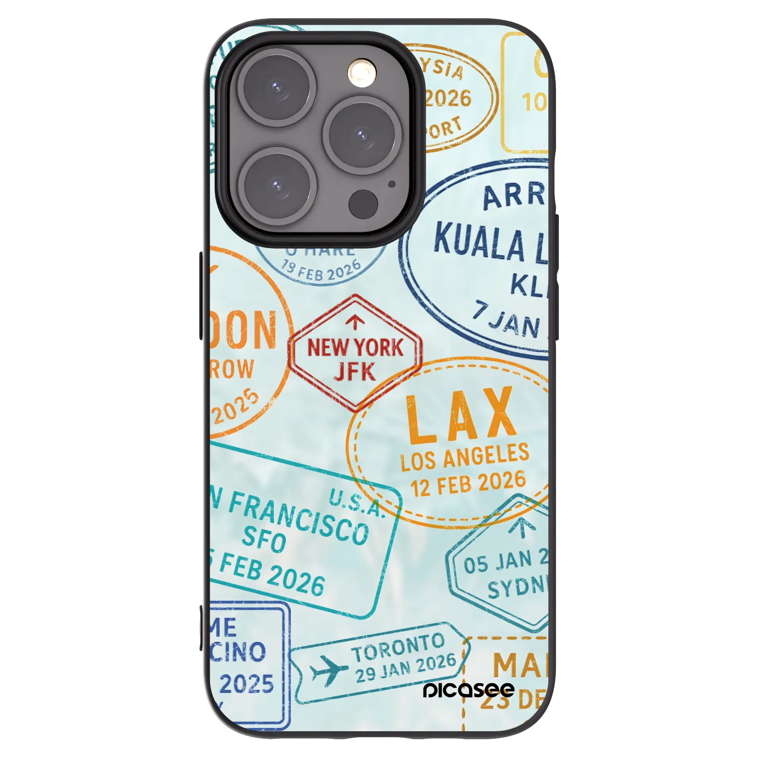 Picasee silikonski črni ovitek za Apple iPhone 15 Pro - PASSPORT EDITION