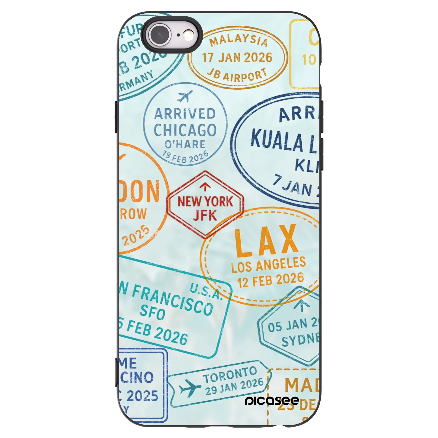 Picasee silikonski črni ovitek za Apple iPhone 6/6S - PASSPORT EDITION