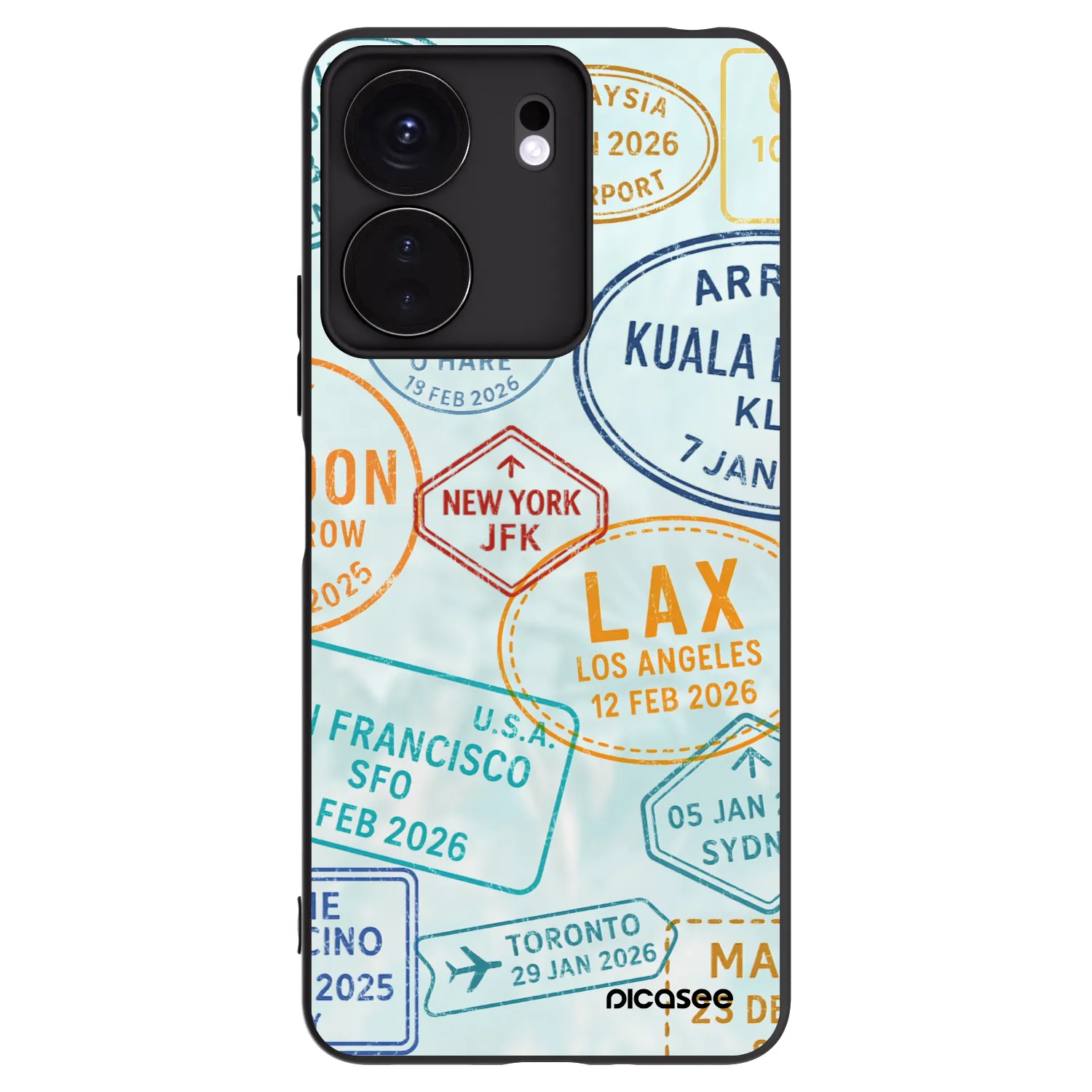 Picasee silikonski črni ovitek za Xiaomi Redmi 13C 4G - PASSPORT EDITION