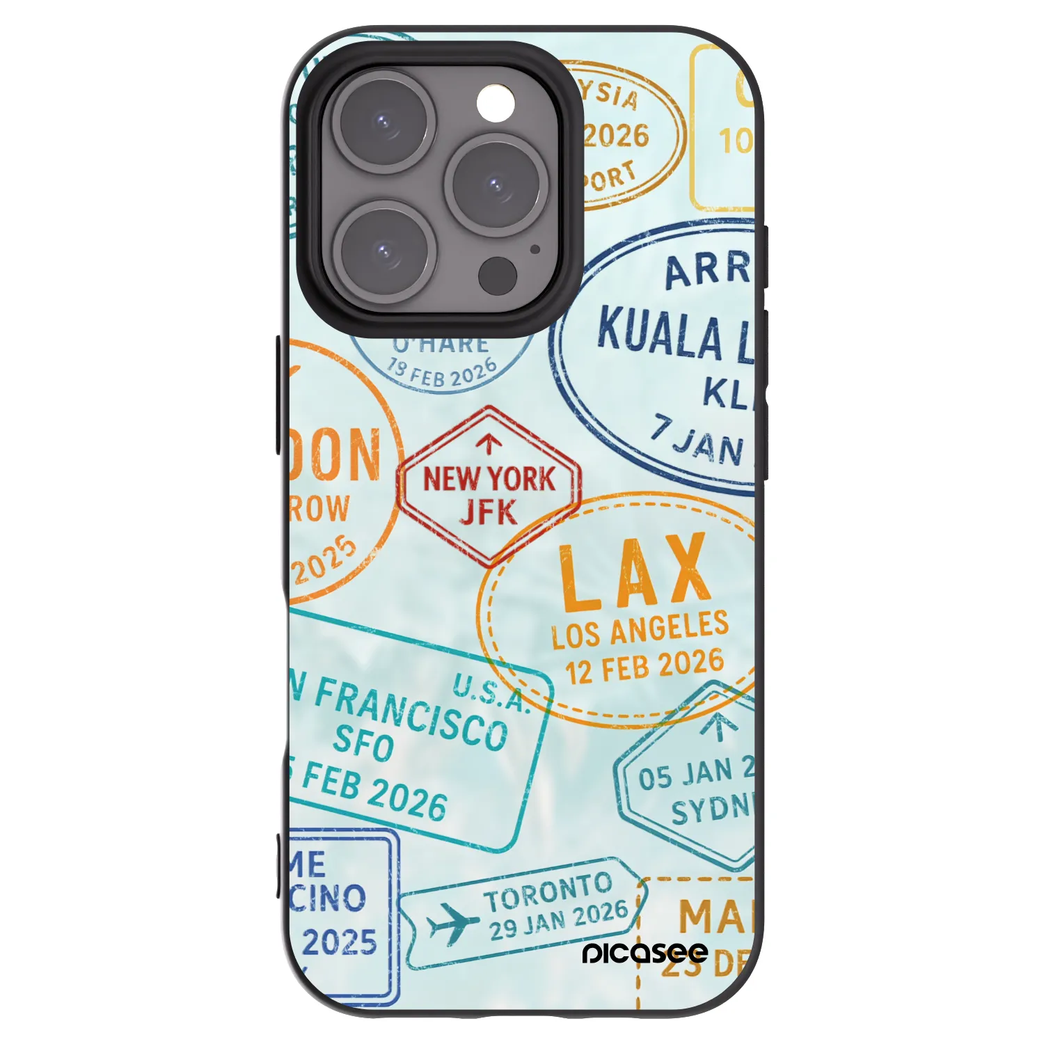 Picasee silikonski črni ovitek za Apple iPhone 16 Pro - PASSPORT EDITION