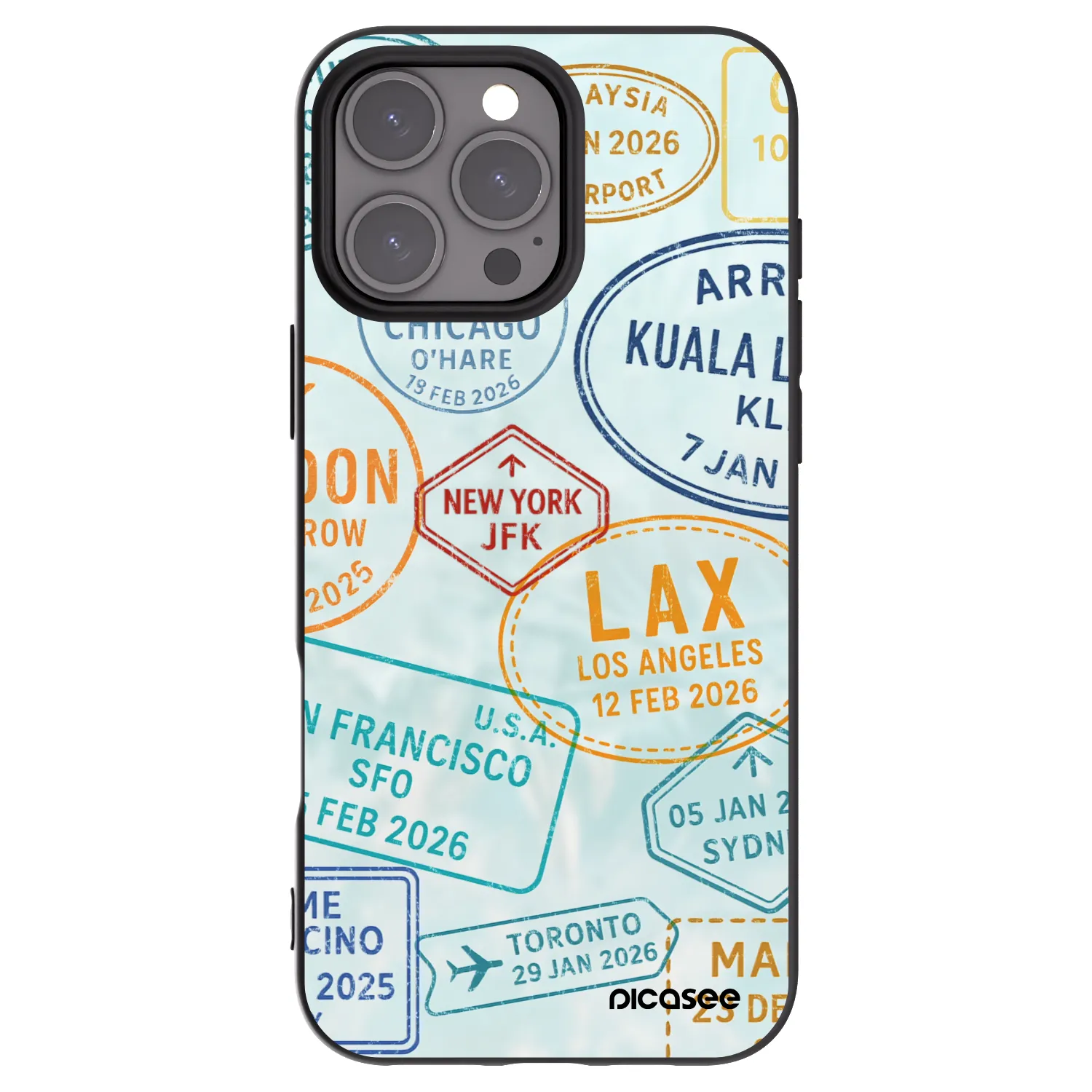 Picasee silikonski črni ovitek za Apple iPhone 16 Pro Max - PASSPORT EDITION