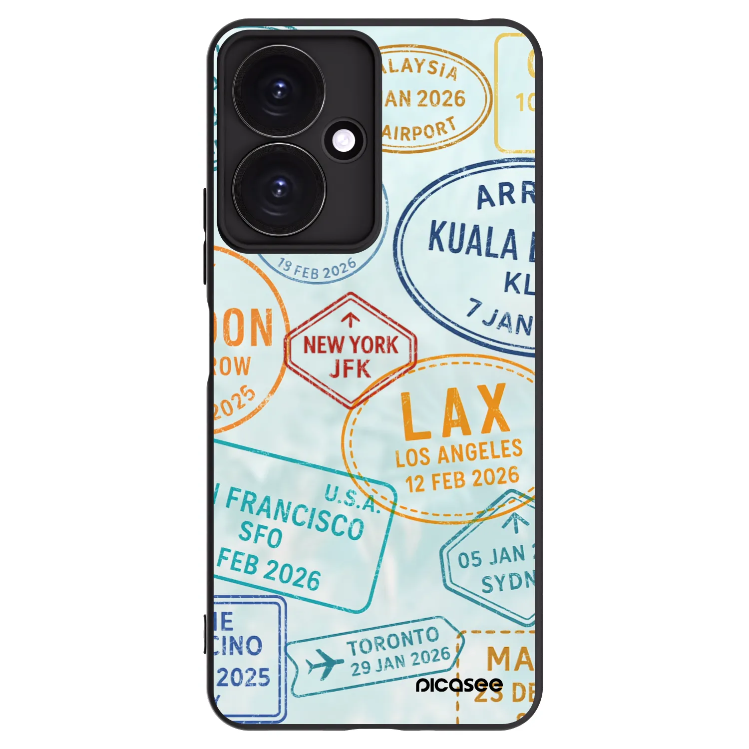 Picasee silikonski črni ovitek za Xiaomi Redmi 13C 5G - PASSPORT EDITION