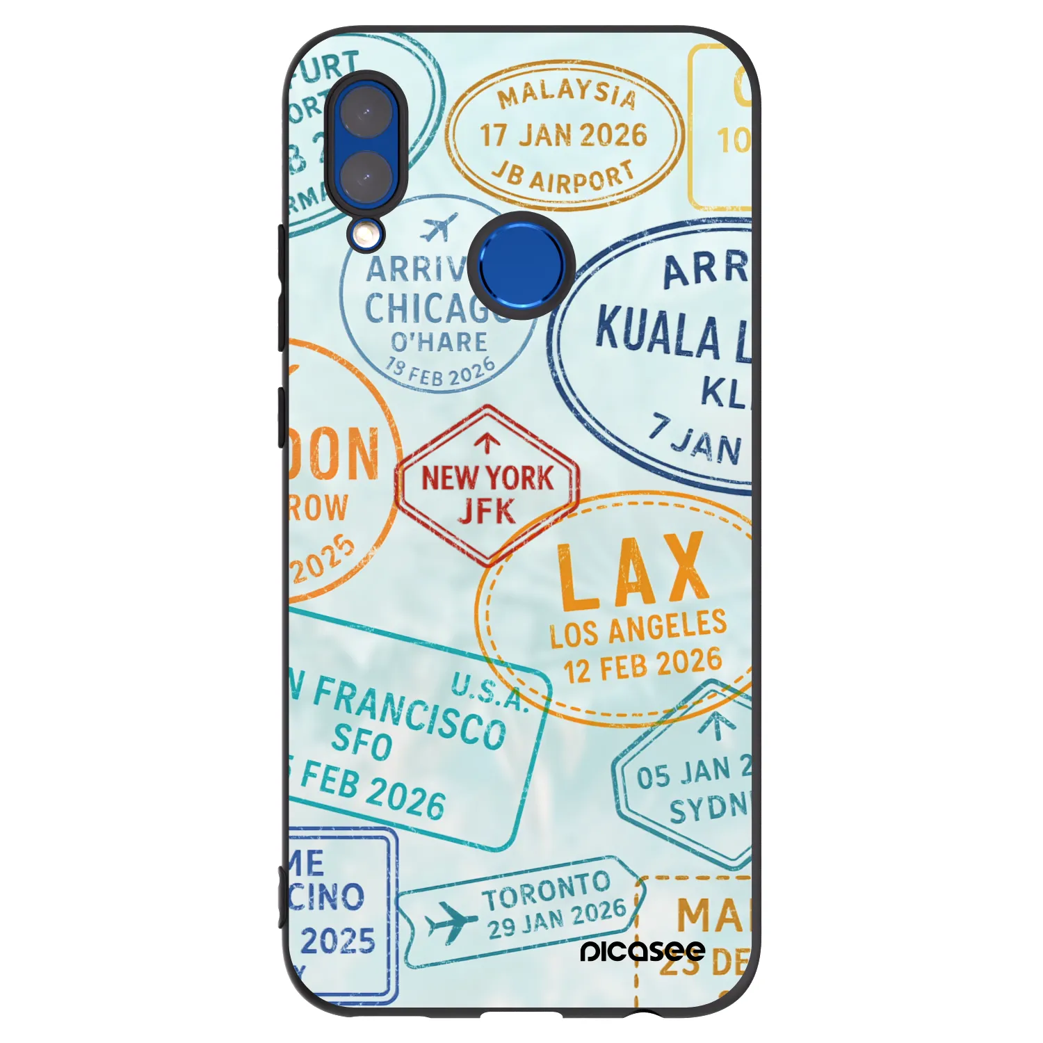 Picasee silikonski črni ovitek za Honor 10 Lite - PASSPORT EDITION