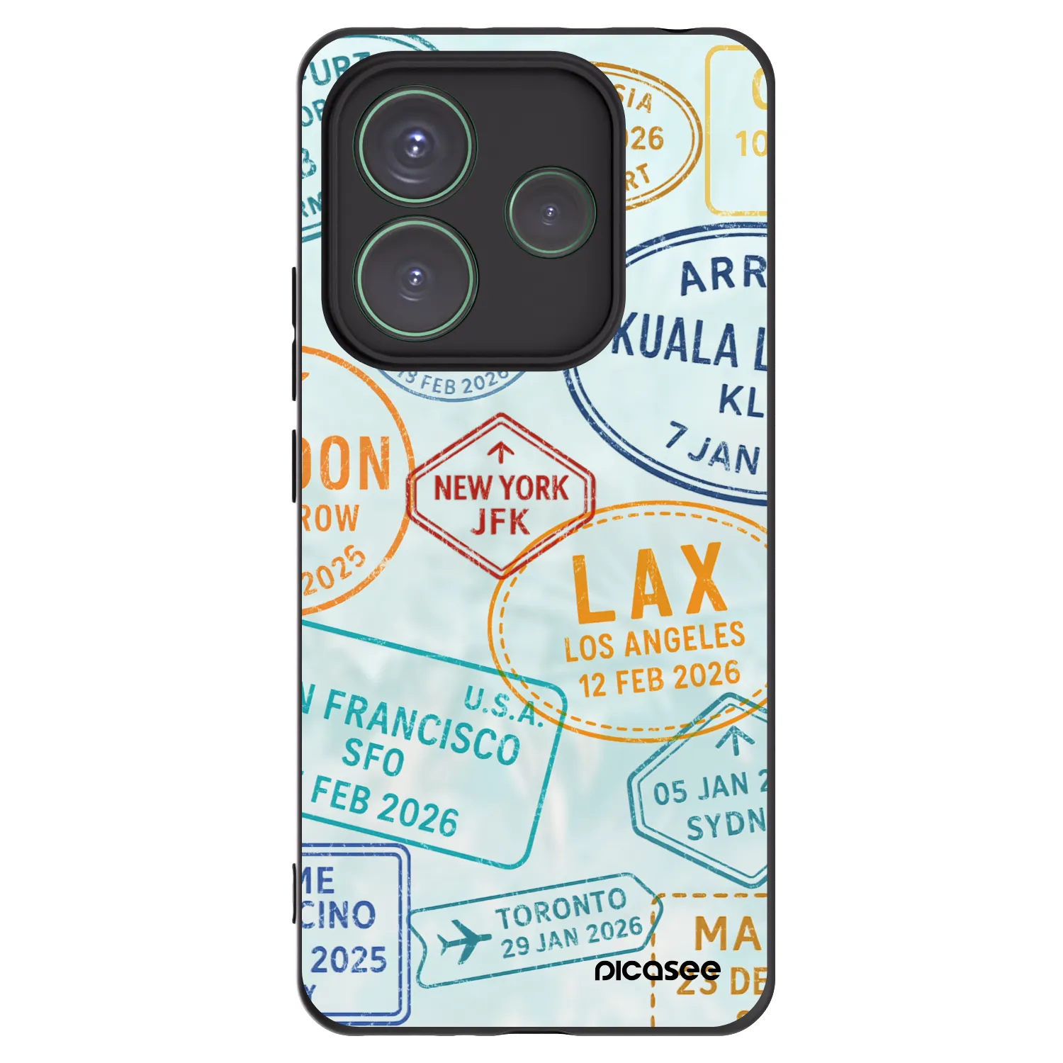 Picasee silikonski črni ovitek za Xiaomi Redmi Note 14 5G - PASSPORT EDITION