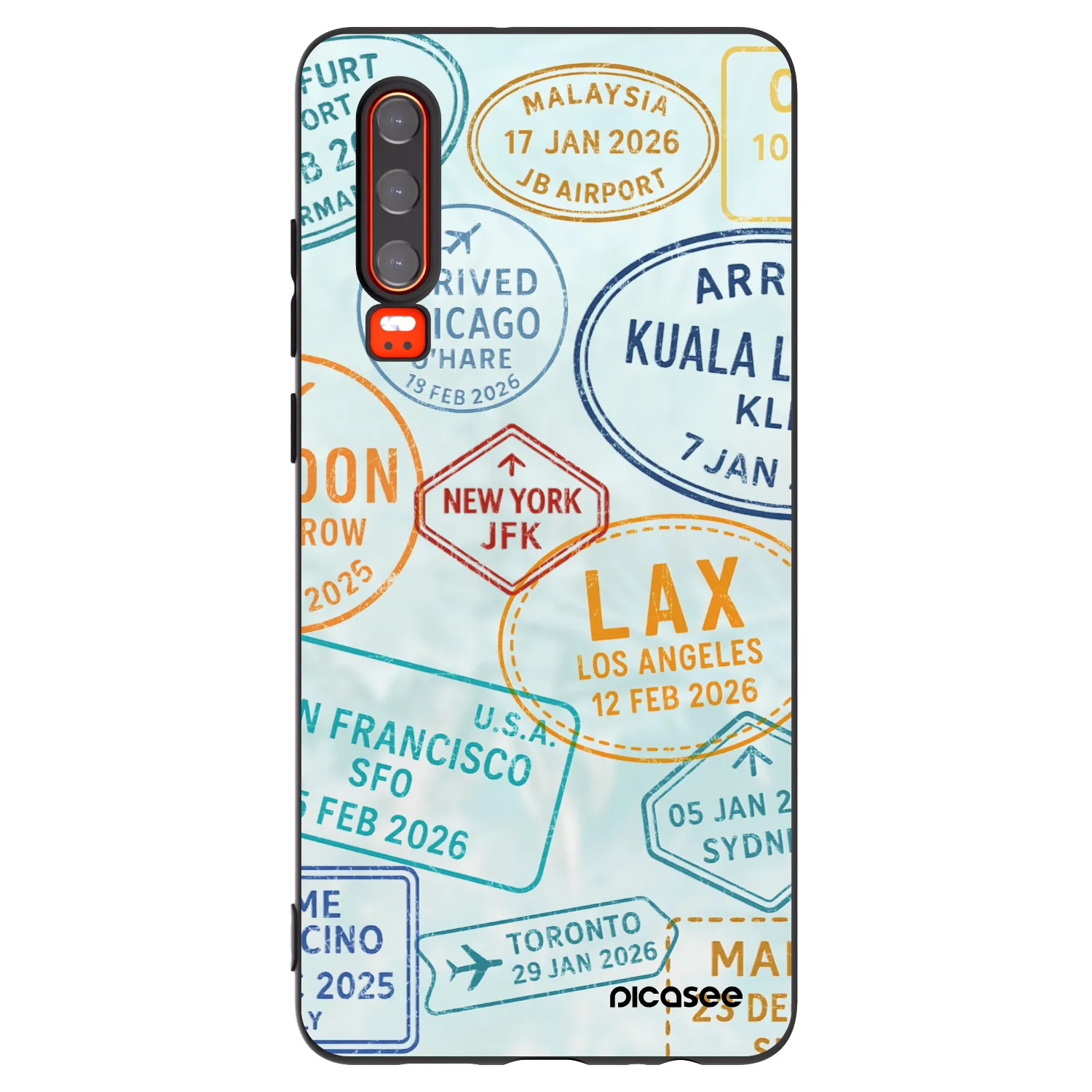 Picasee silikonski črni ovitek za Huawei P30 - PASSPORT EDITION