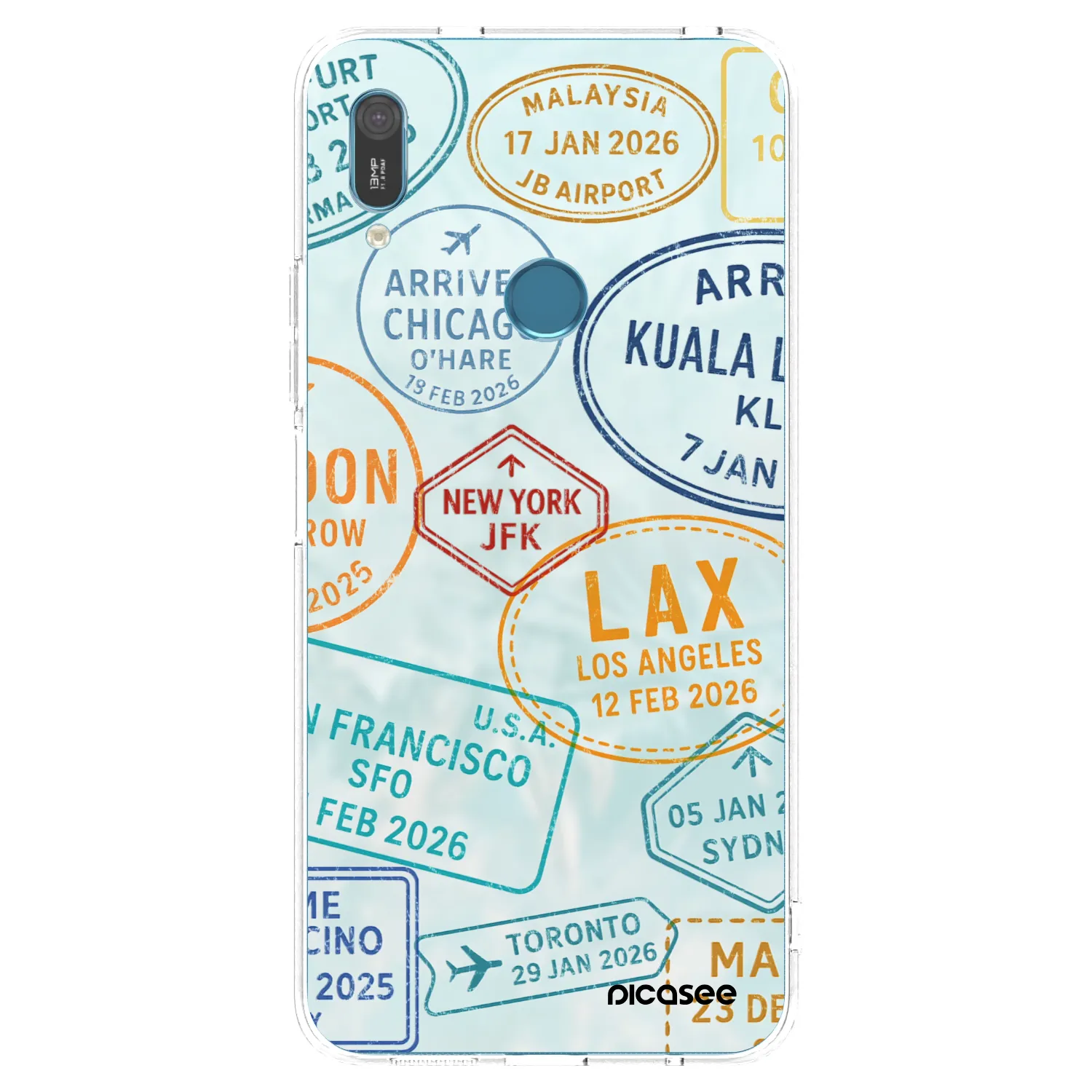 Picasee silikonski prozorni ovitek za Huawei Y6 2019 - PASSPORT EDITION