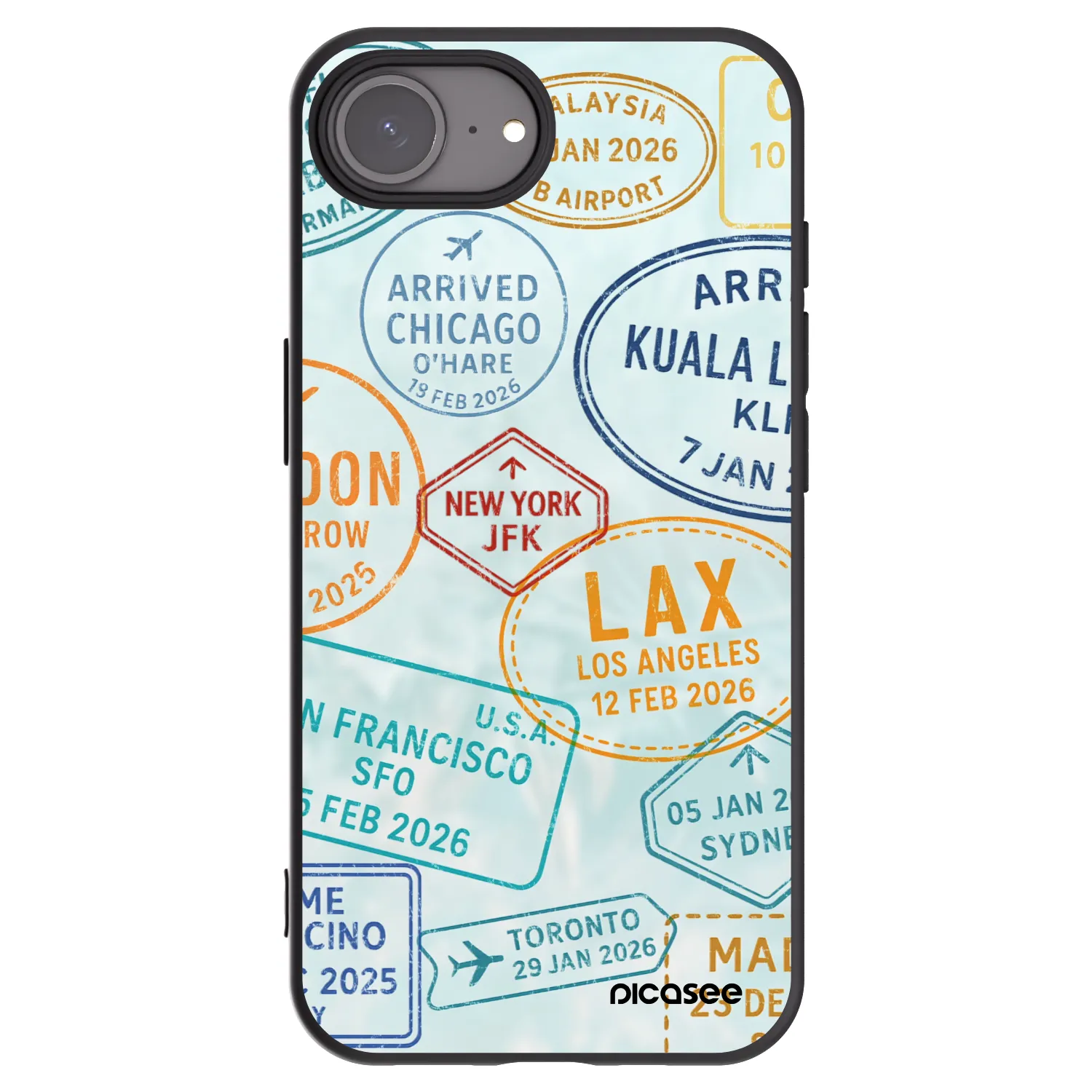 Picasee silikonski črni ovitek za Apple iPhone 17e - PASSPORT EDITION