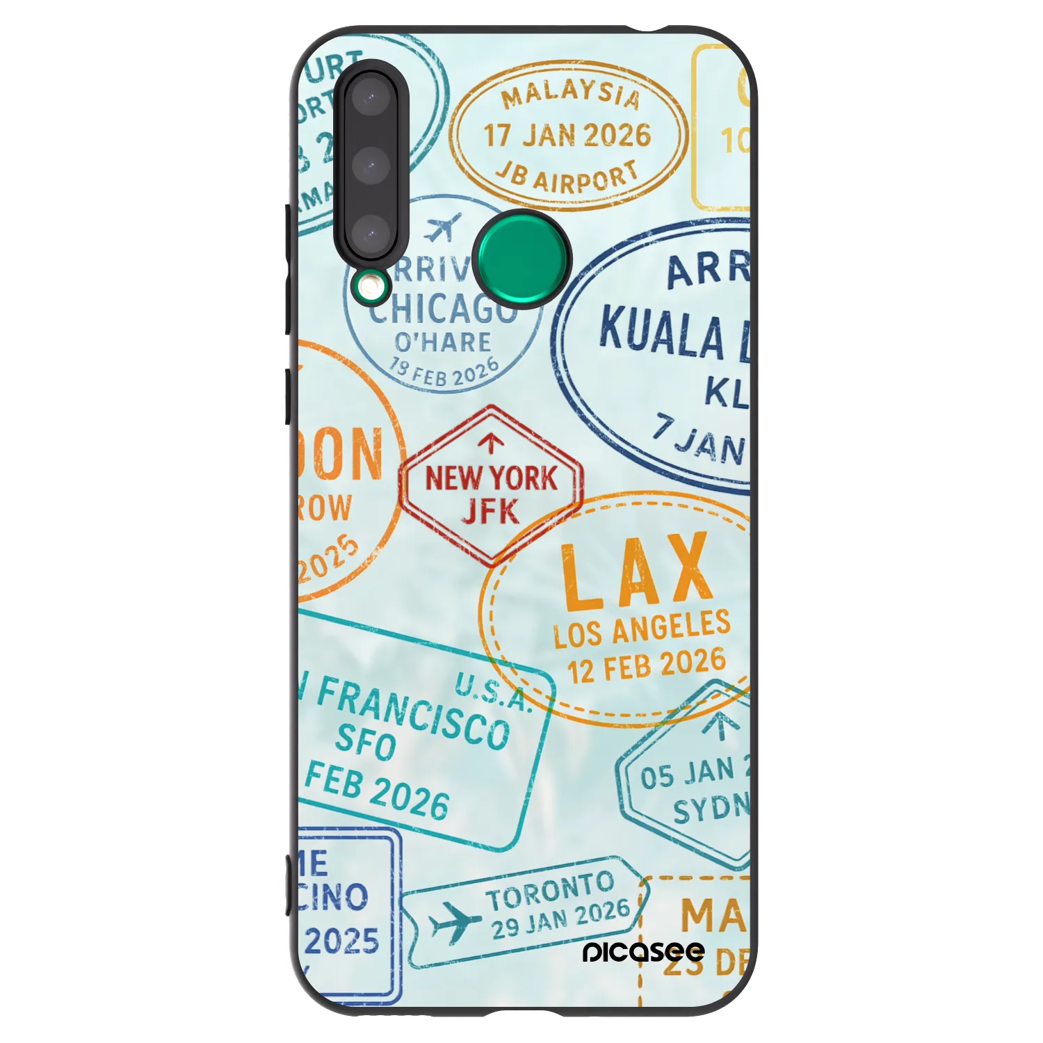 Picasee silikonski črni ovitek za Honor 20 Lite - PASSPORT EDITION
