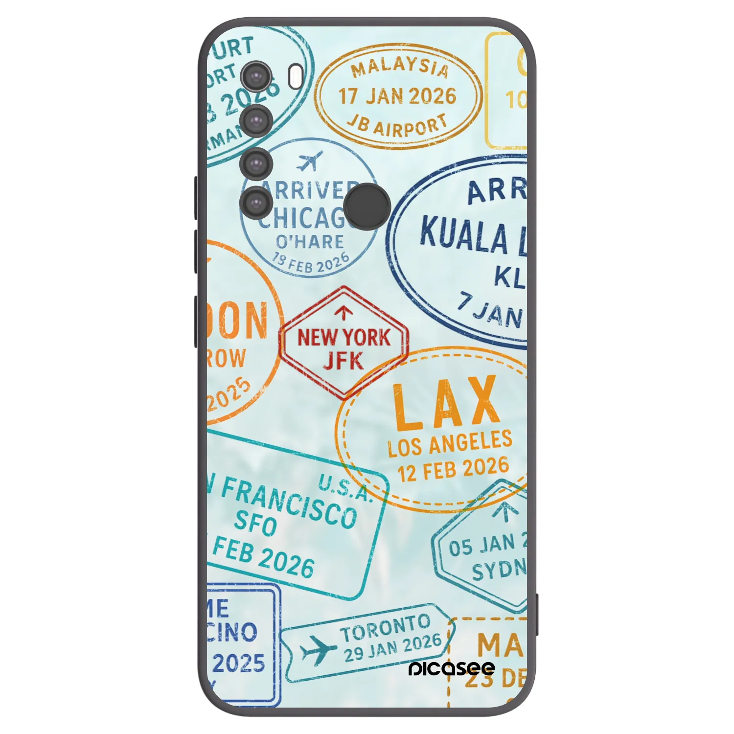 Picasee silikonski črni ovitek za Xiaomi Redmi Note 8 - PASSPORT EDITION