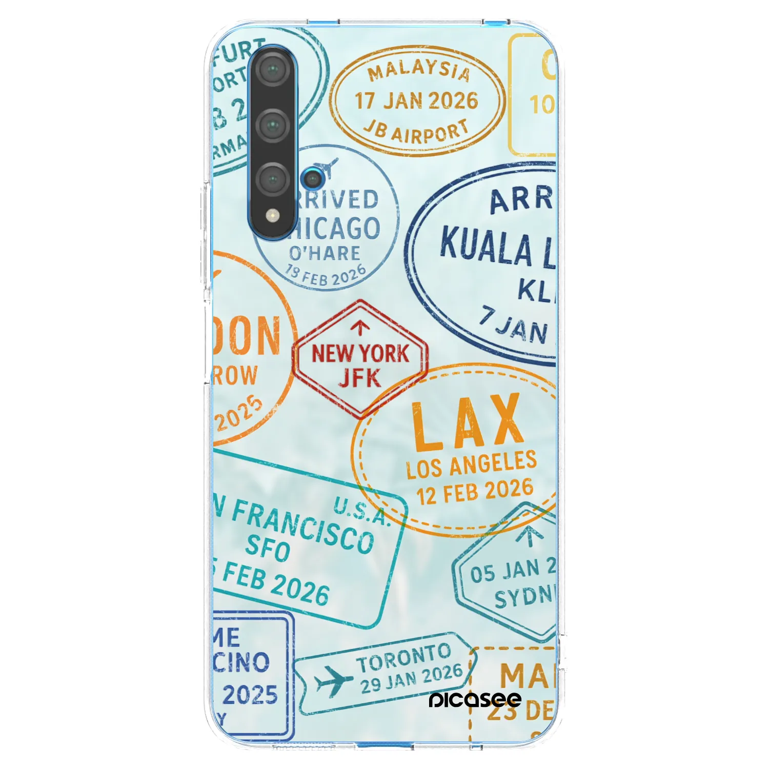 Picasee silikonski prozorni ovitek za Huawei Nova 5T - PASSPORT EDITION