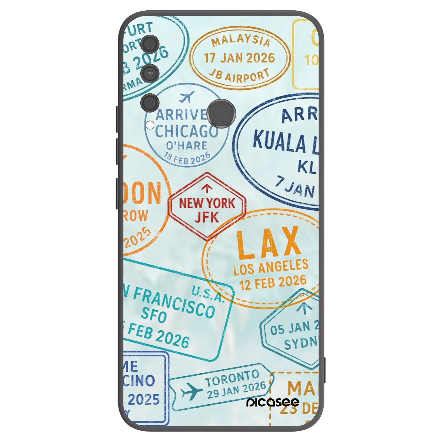 Picasee silikonski črni ovitek za Huawei P40 Lite E - PASSPORT EDITION