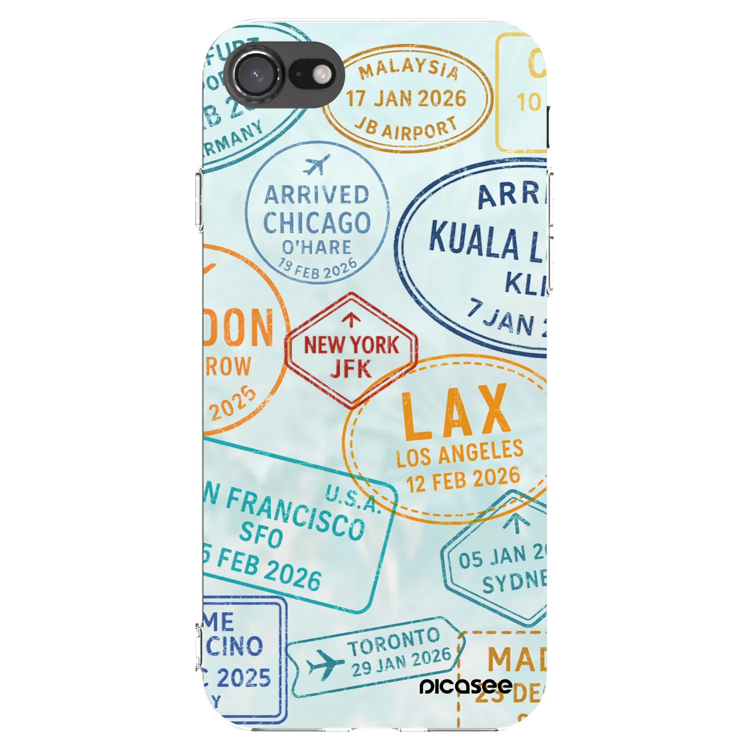 Picasee silikonski prozorni ovitek za Apple iPhone SE 2020 - PASSPORT EDITION