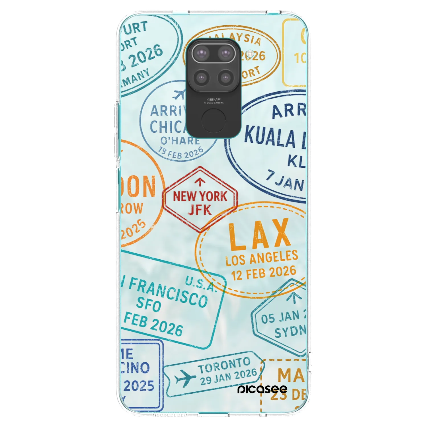 Picasee silikonski črni ovitek za Xiaomi Redmi Note 9 - PASSPORT EDITION