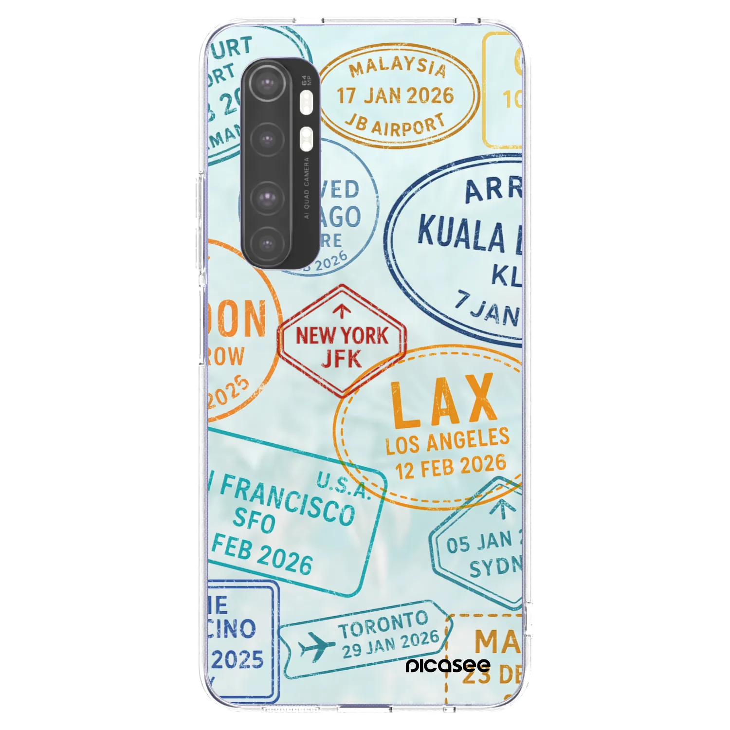 Picasee silikonski prozorni ovitek za Xiaomi Mi Note 10 Lite - PASSPORT EDITION