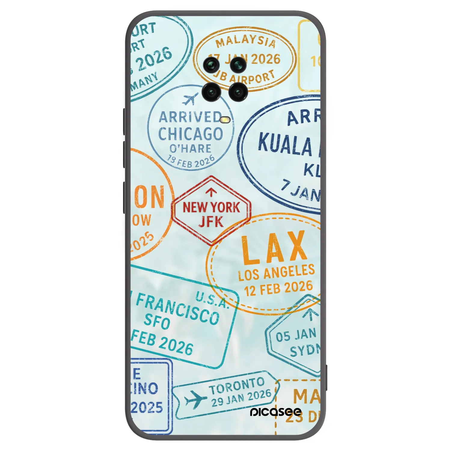 Picasee silikonski črni ovitek za Xiaomi Redmi Note 9S - PASSPORT EDITION