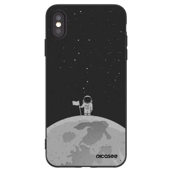 Picasee silikonski črni ovitek za Apple iPhone XS Max - Astronaut