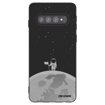 Picasee silikonski črni ovitek za Samsung Galaxy S10 G973 - Astronaut