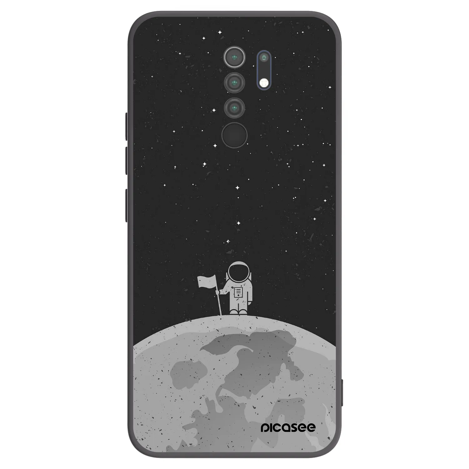 Picasee silikonski črni ovitek za Xiaomi Redmi 9 - Astronaut